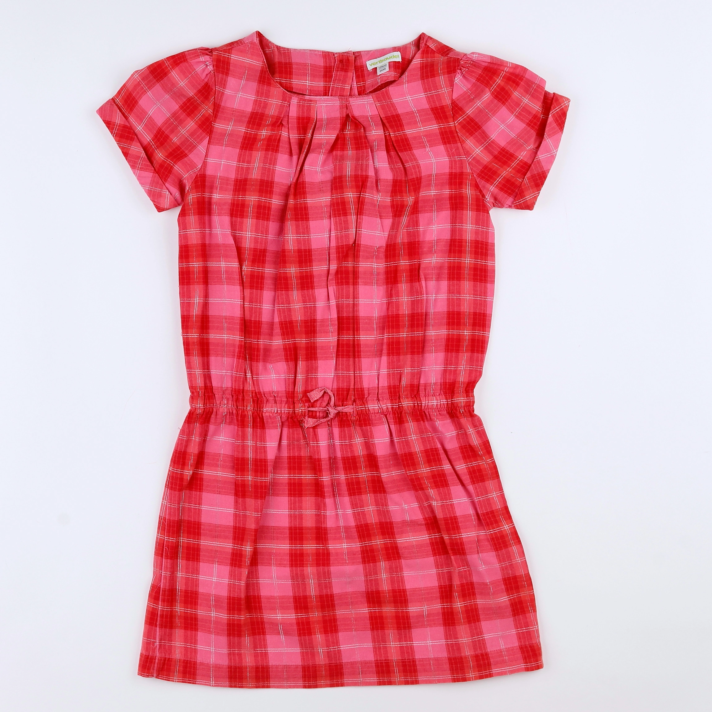 Vertbaudet - robe rouge, rose, or - 8 ans