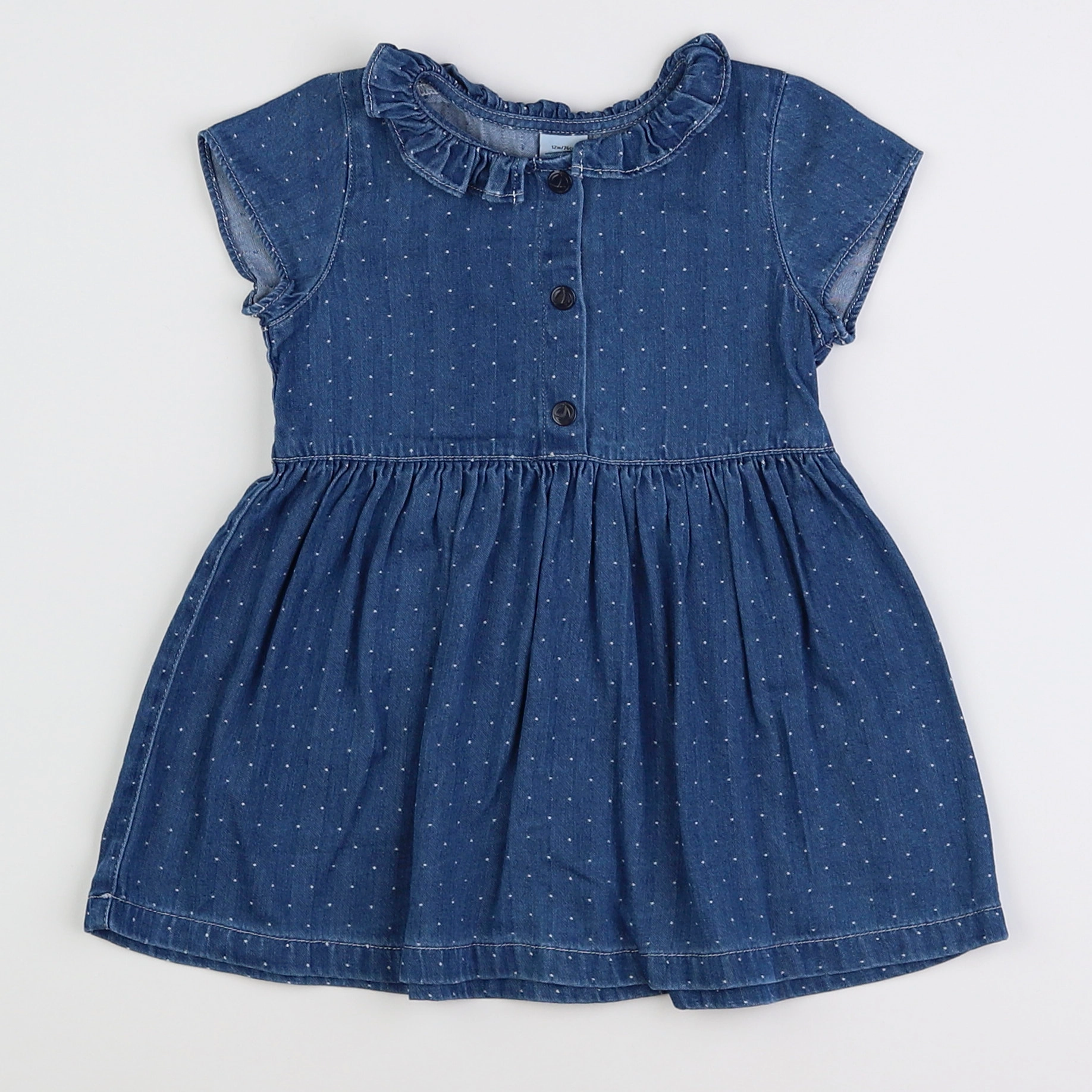 Petit Bateau - robe bleu - 12 mois