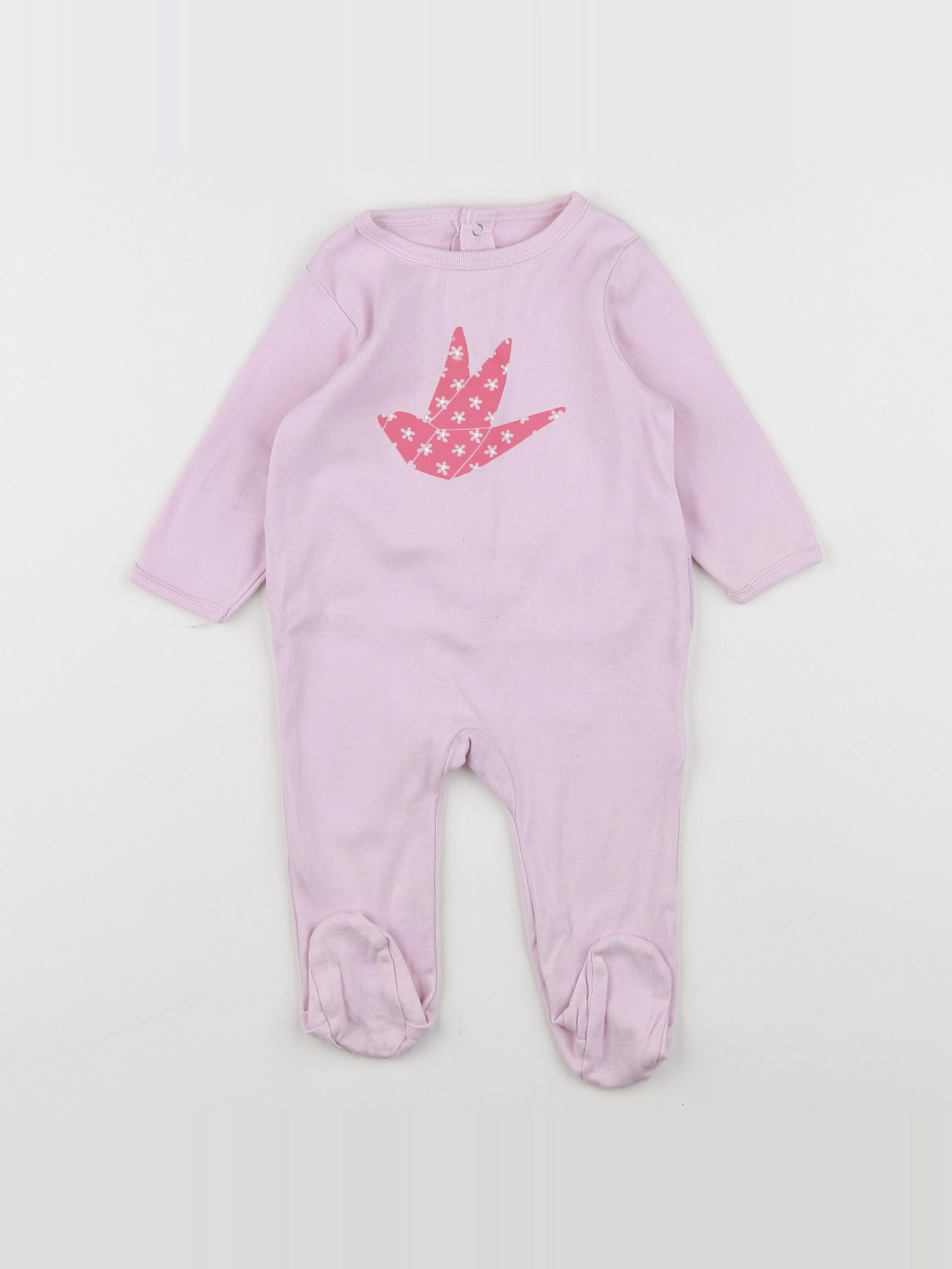 Vertbaudet - pyjama coton rose - 6 mois