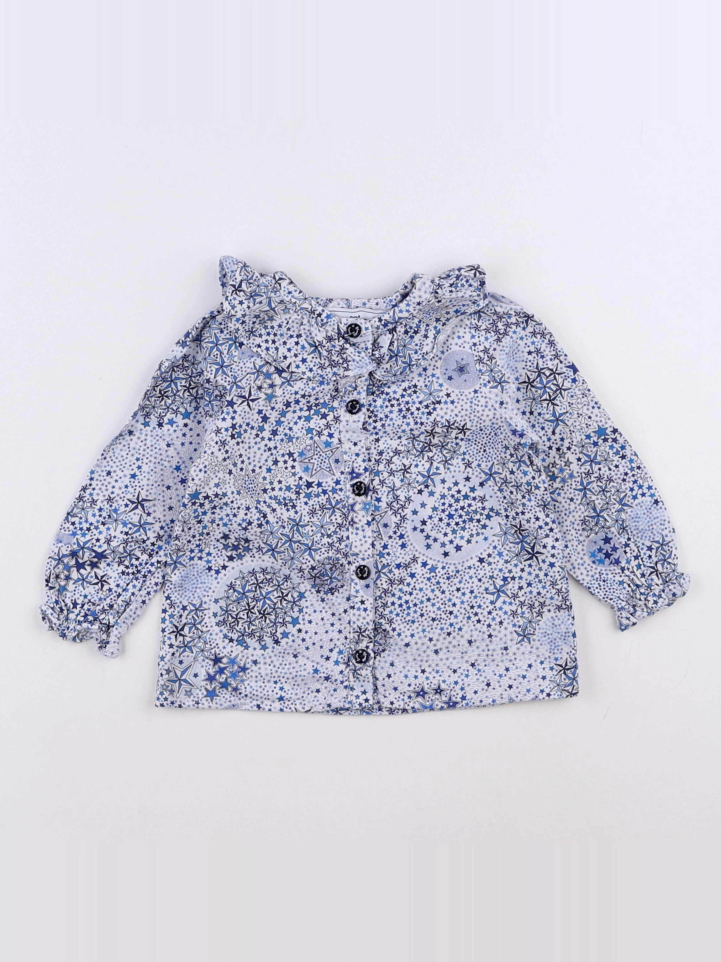 Tartine & Chocolat - blouse blanc, bleu - 12 mois
