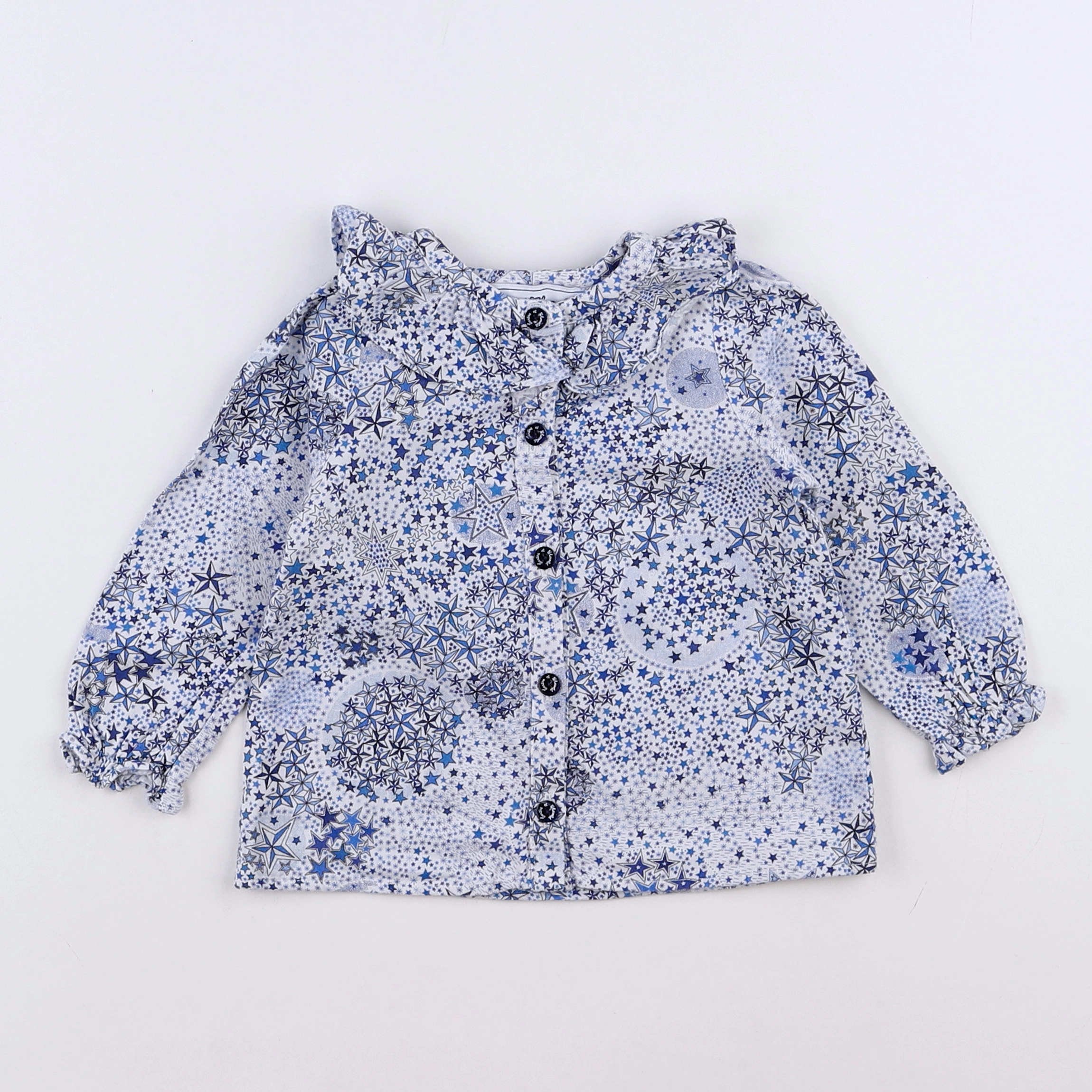 Tartine & Chocolat - blouse blanc, bleu - 12 mois