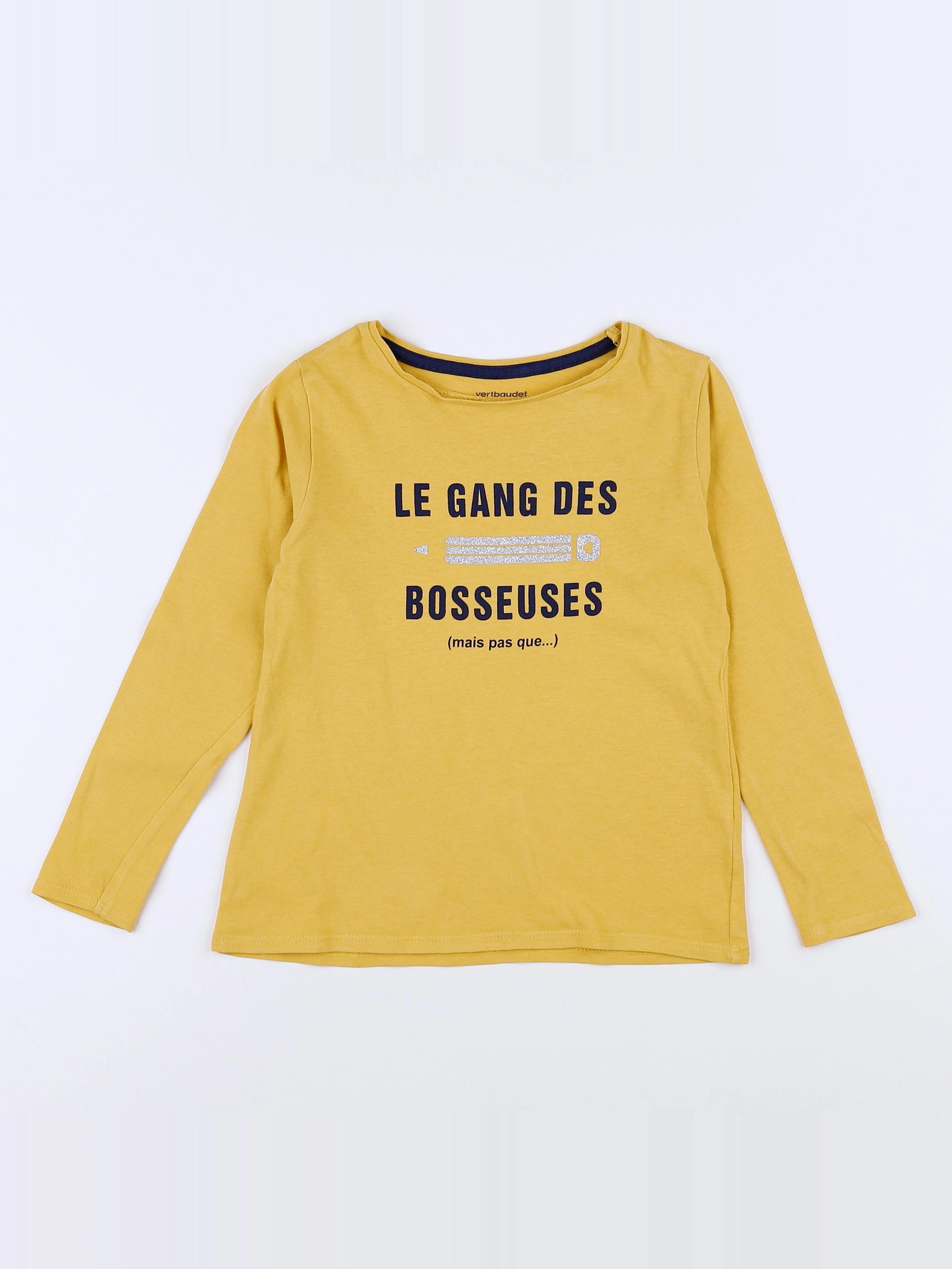 Vertbaudet - tee-shirt jaune - 5 ans