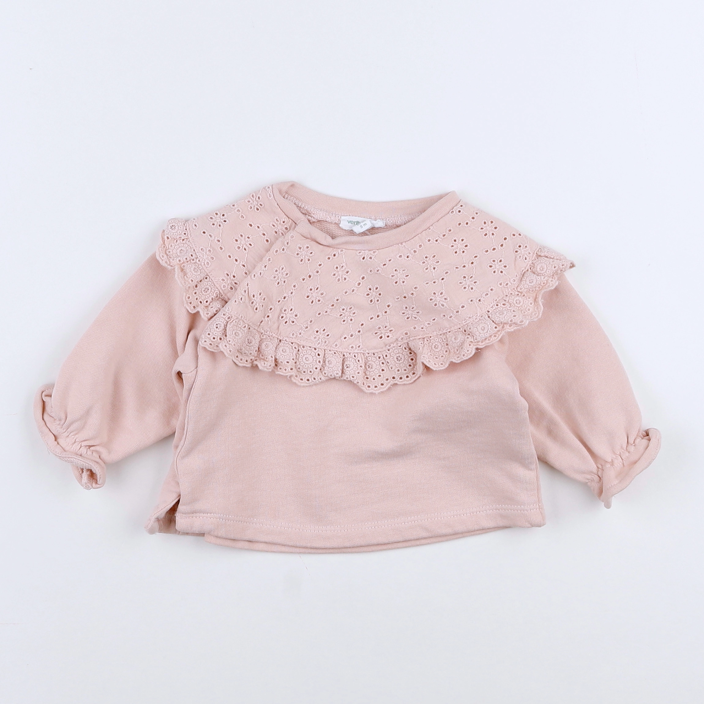 Vertbaudet - sweat rose - 3 mois