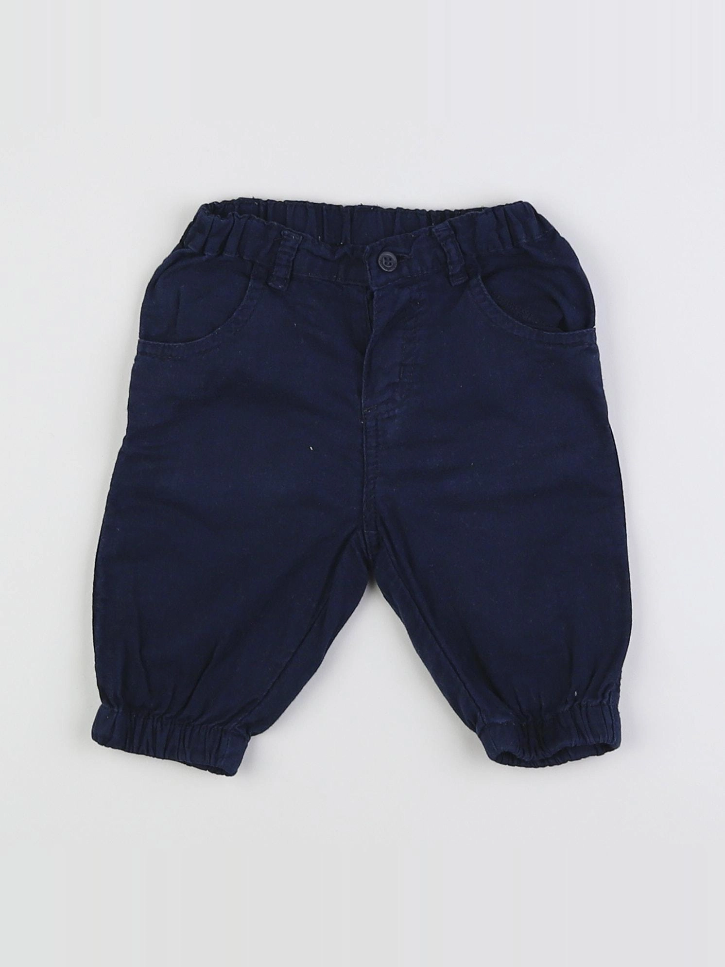 Petit Bateau - pantalon bleu - 3 mois