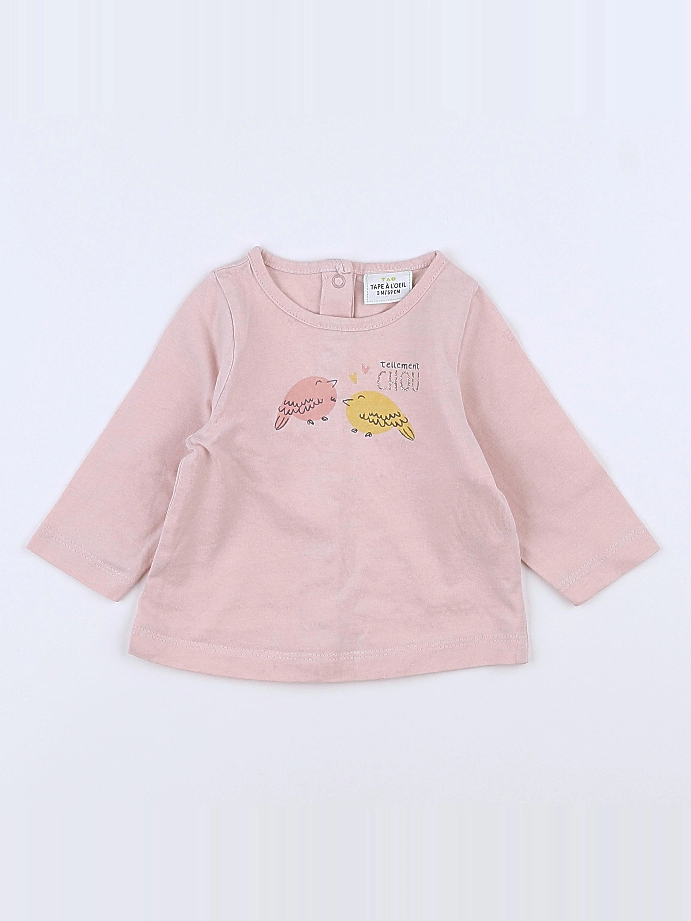 Tape à l'oeil - tee-shirt rose - 3 mois