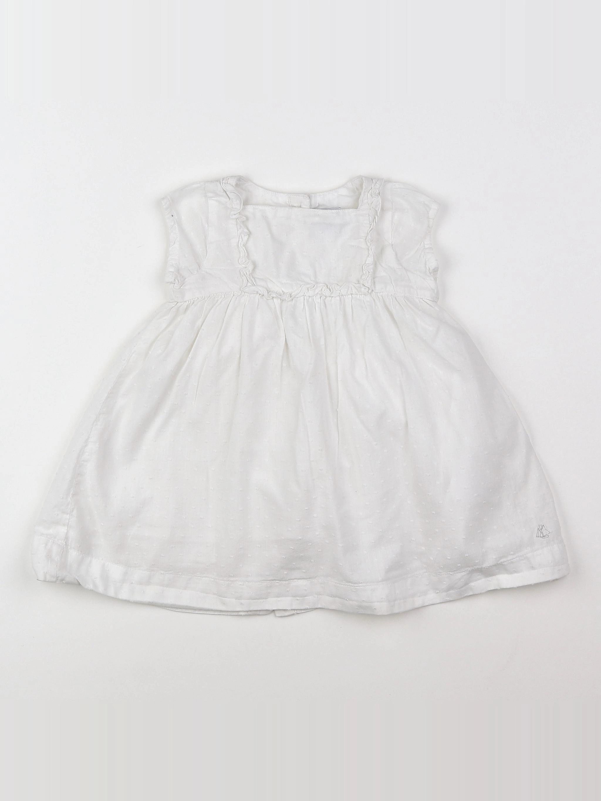 Petit Bateau - robe blanc - 18 mois