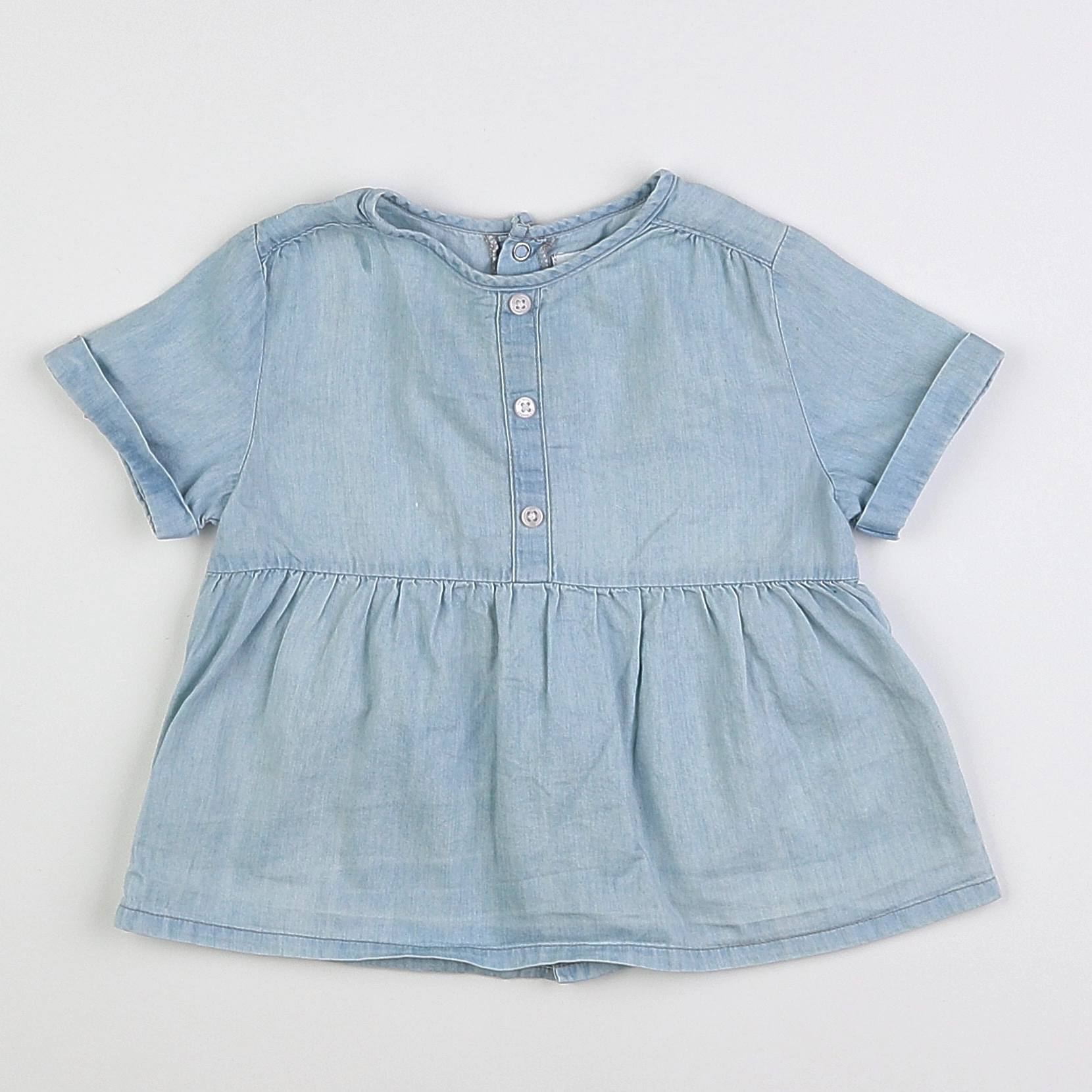 Vertbaudet - blouse bleu - 12 mois