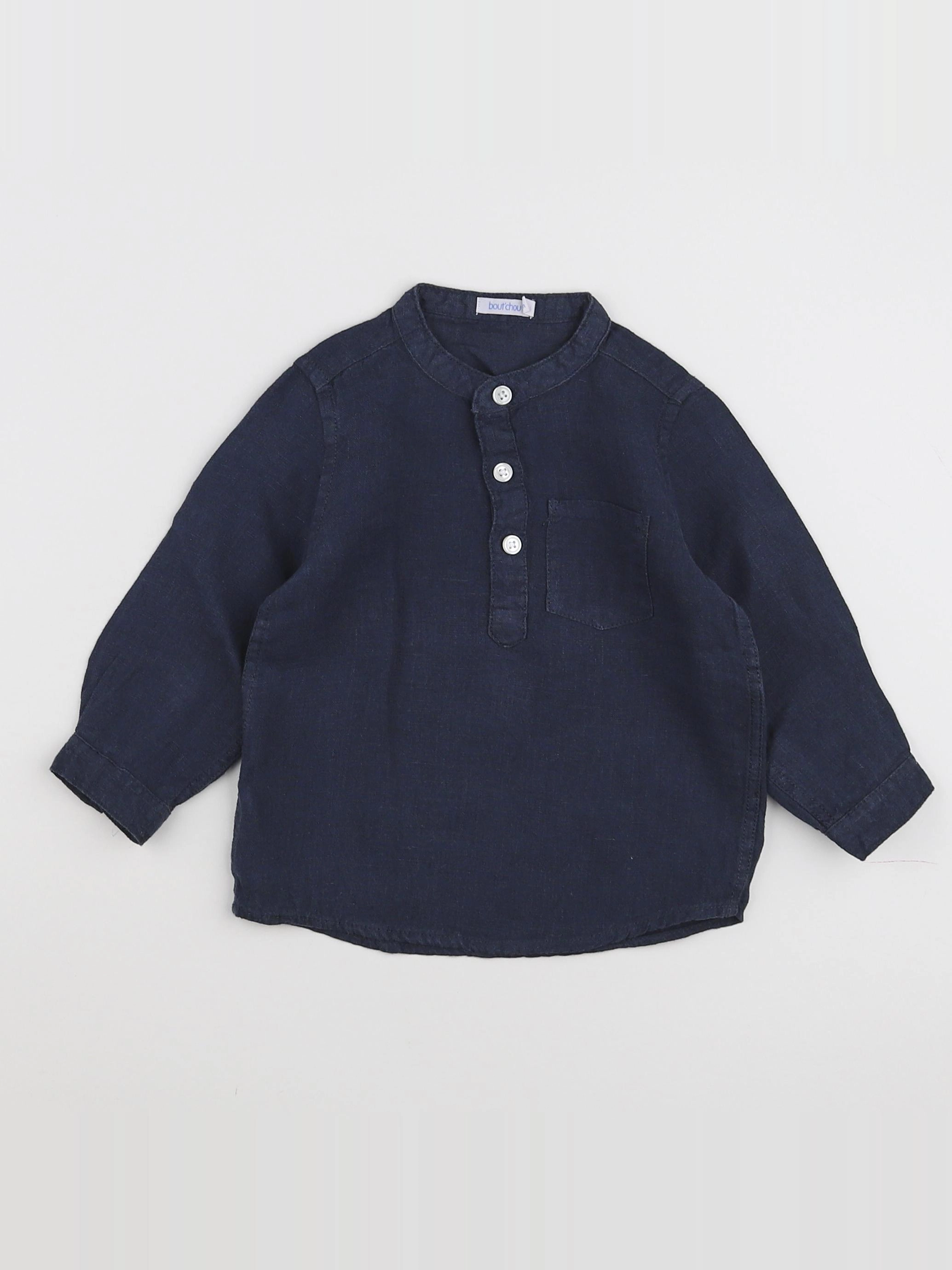 Boutchou - chemise bleu - 12 mois