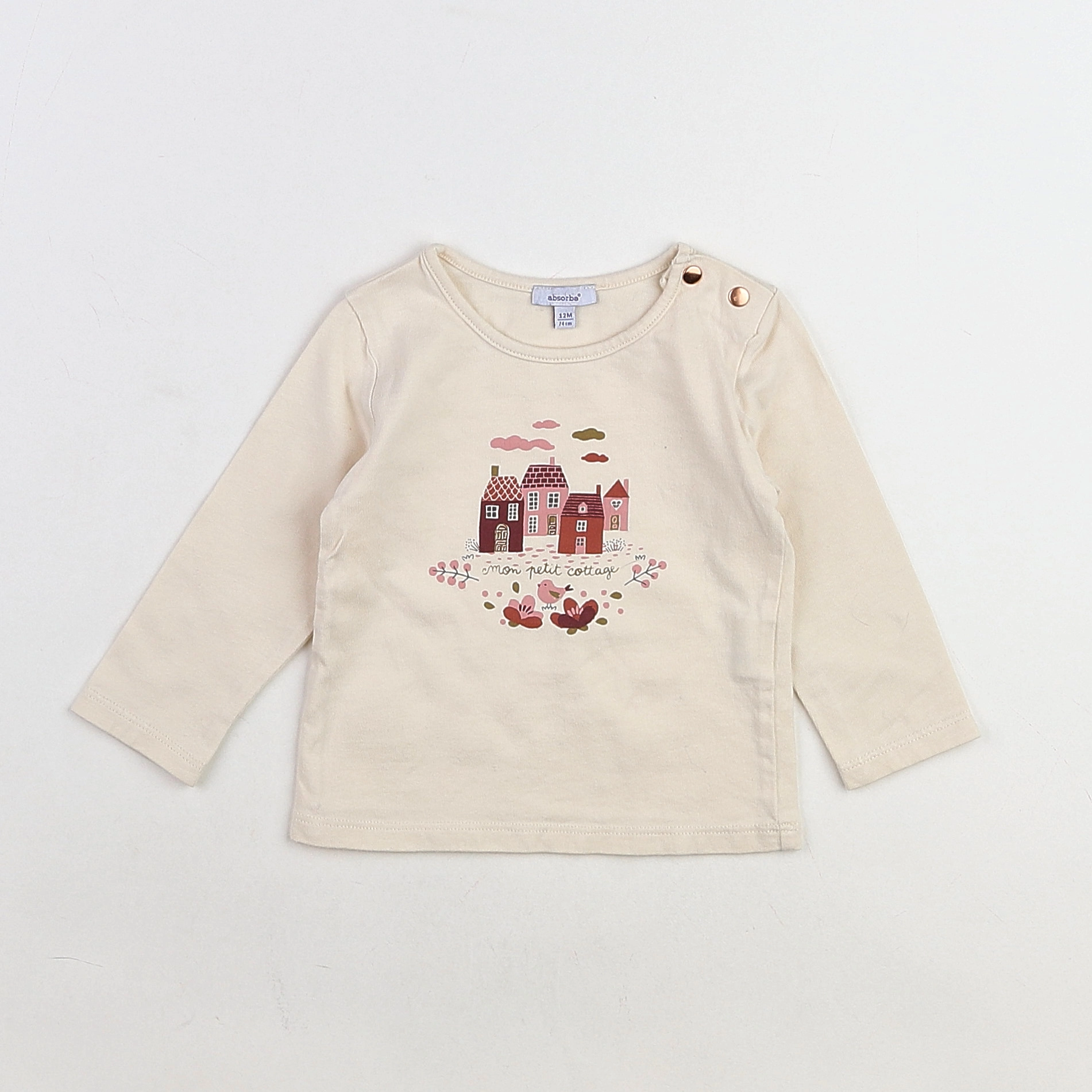 Absorba - tee-shirt beige - 12 mois
