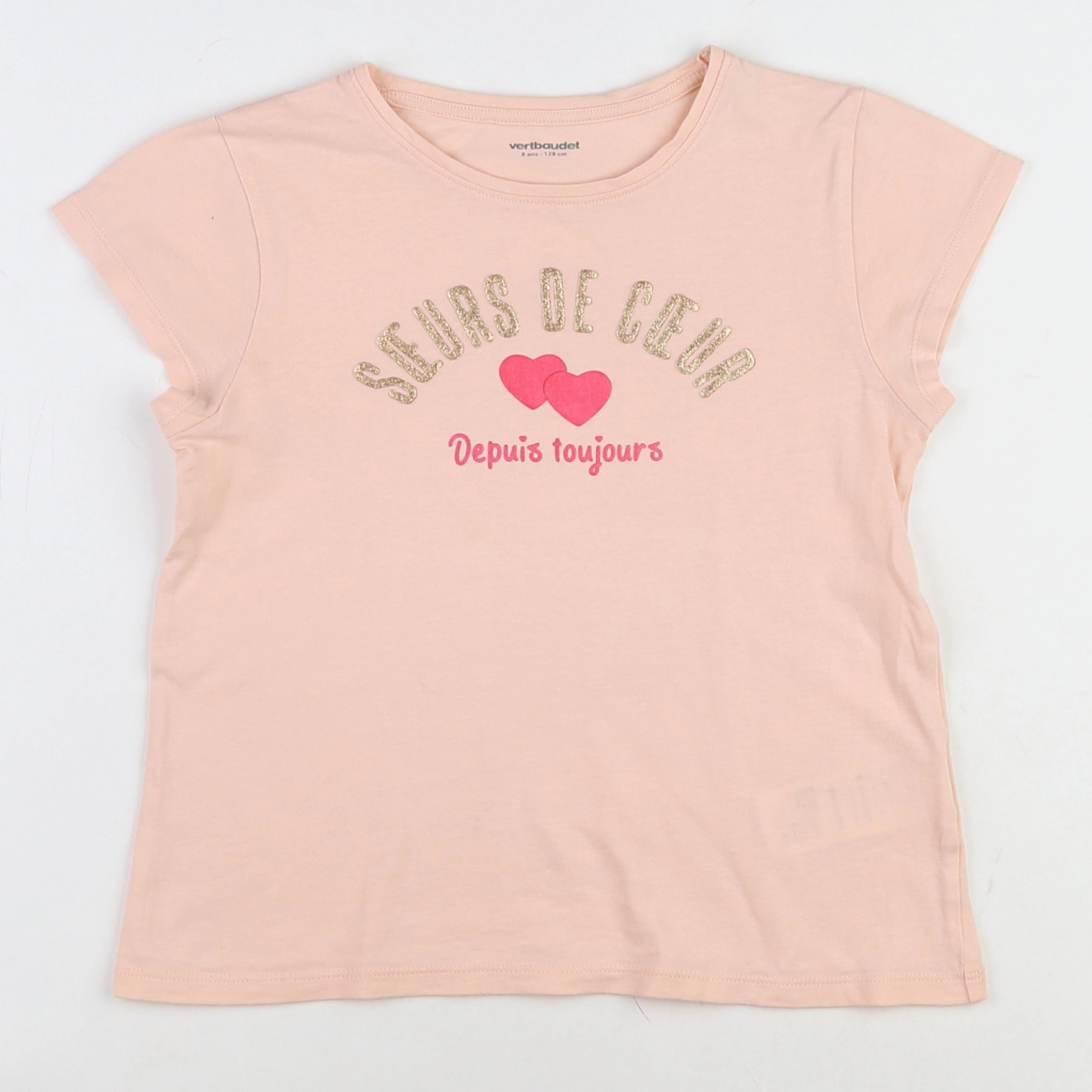 Vertbaudet - tee-shirt rose - 8 ans