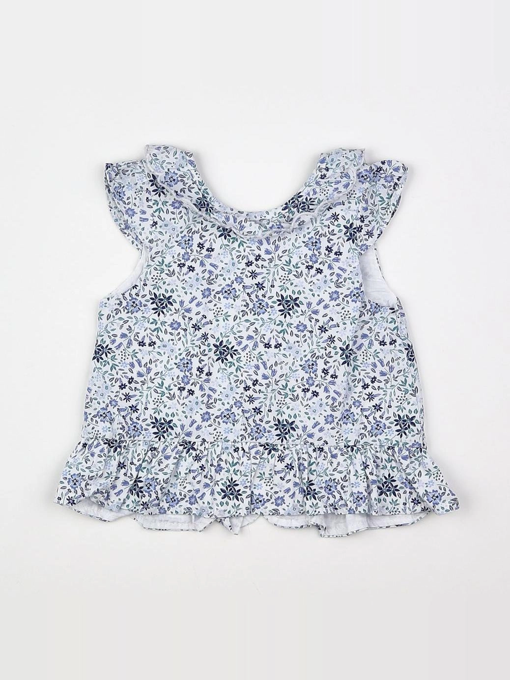Vertbaudet - blouse blanc, bleu - 9 mois