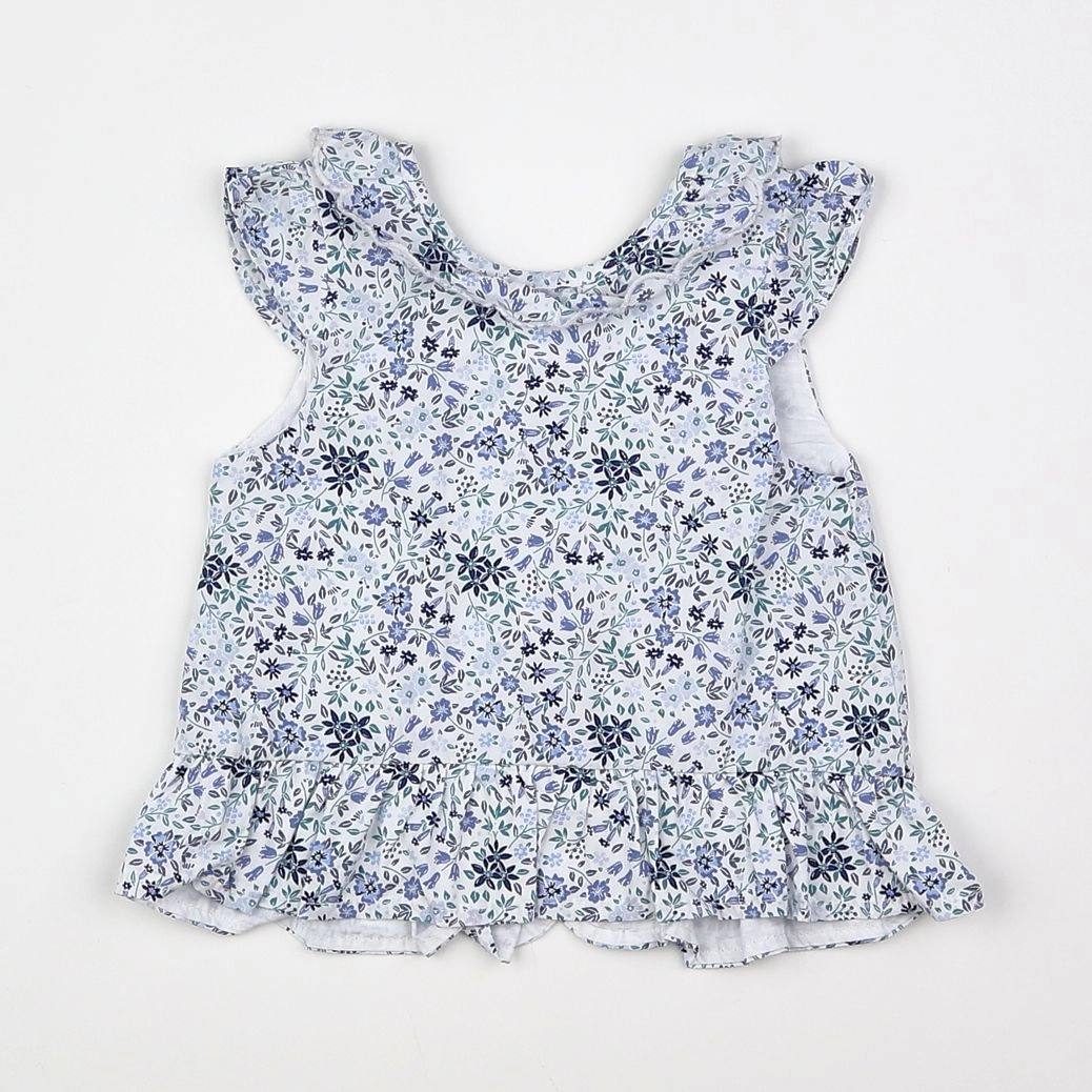 Vertbaudet - blouse blanc, bleu - 9 mois