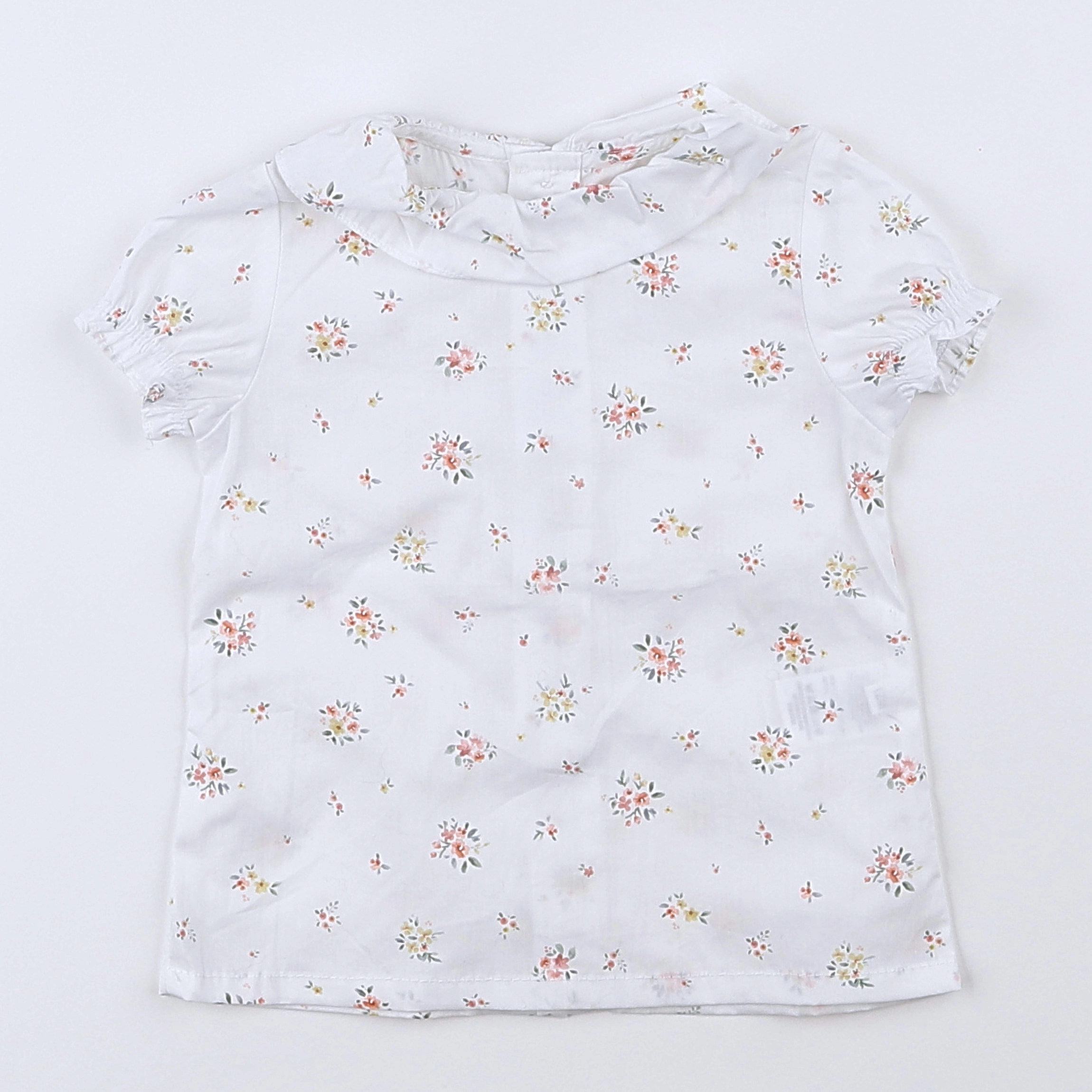 Lola Palacios - blouse blanc, rose - 12 mois