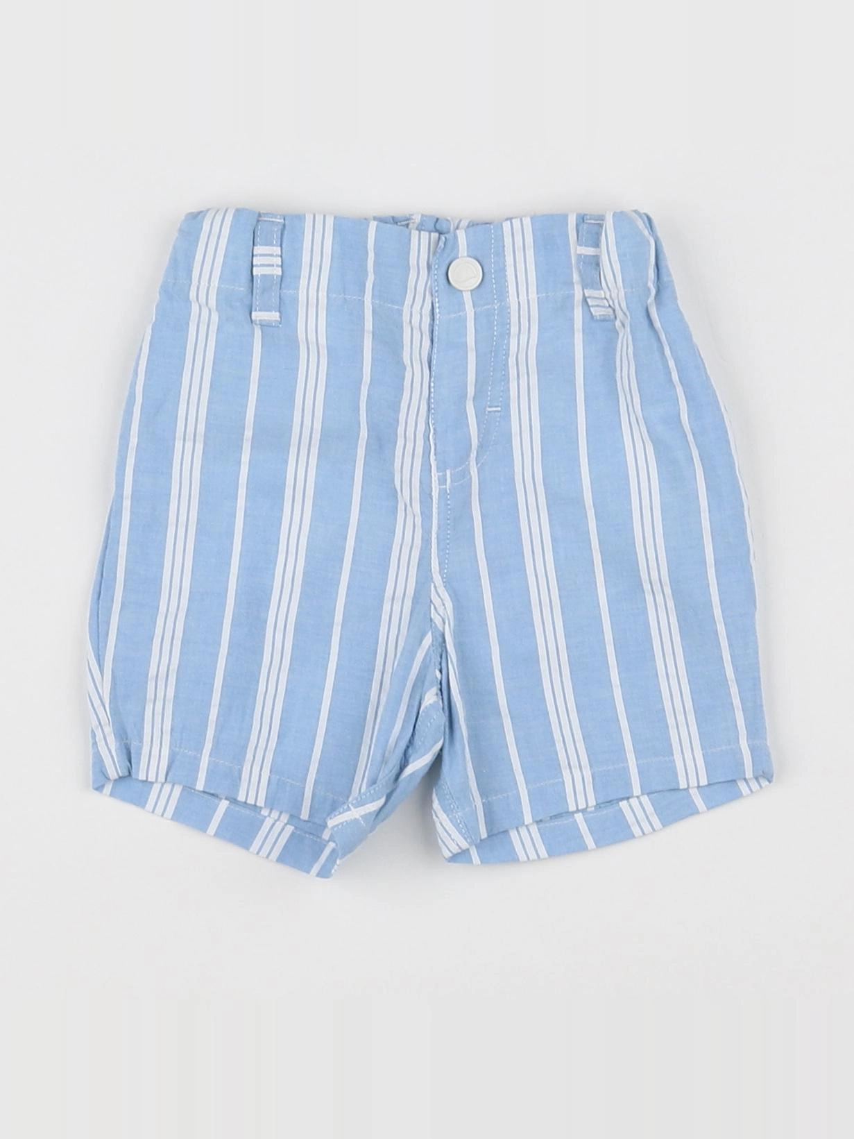 Petit Bateau - short bleu, blanc - 6 mois