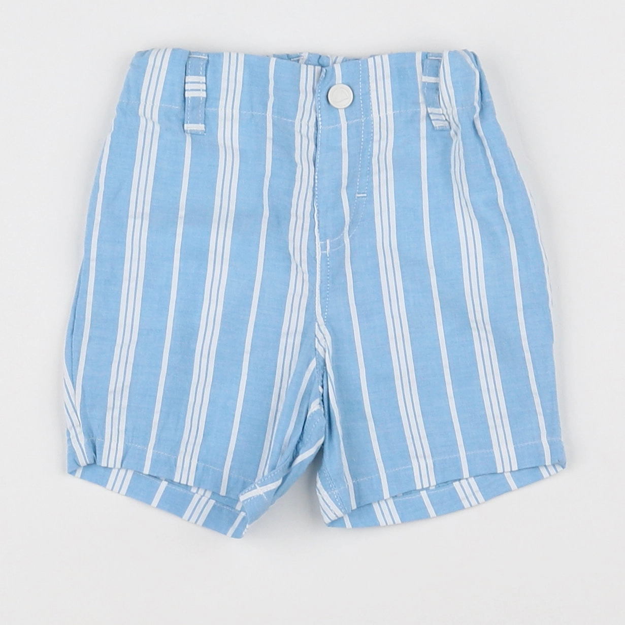 Petit Bateau - short bleu, blanc - 6 mois