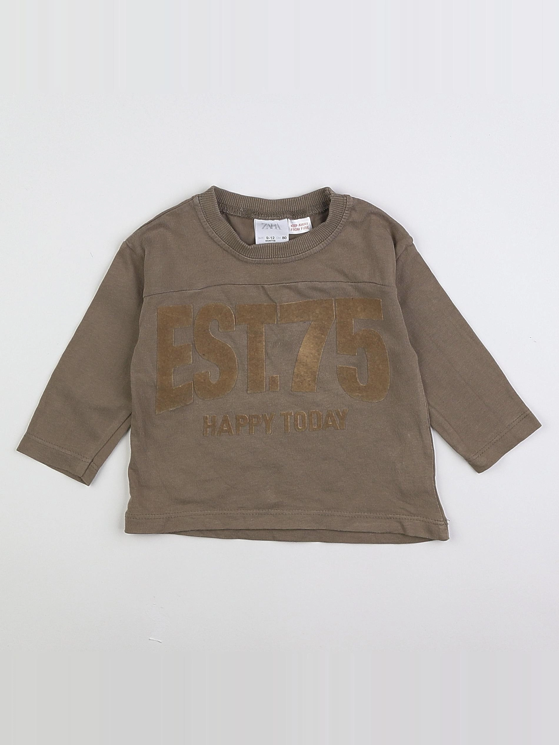 Zara - tee-shirt marron - 9/12 mois