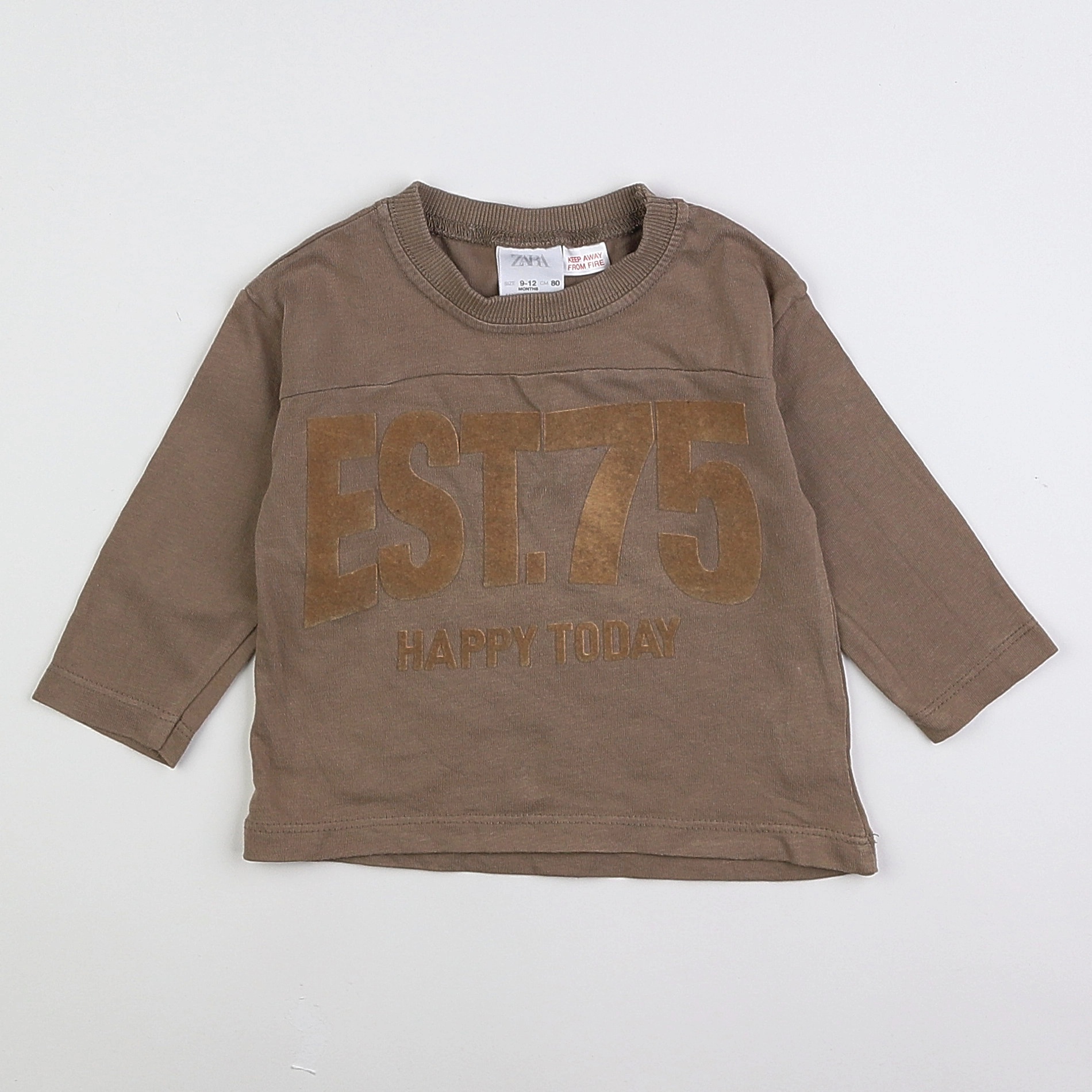 Zara - tee-shirt marron - 9/12 mois