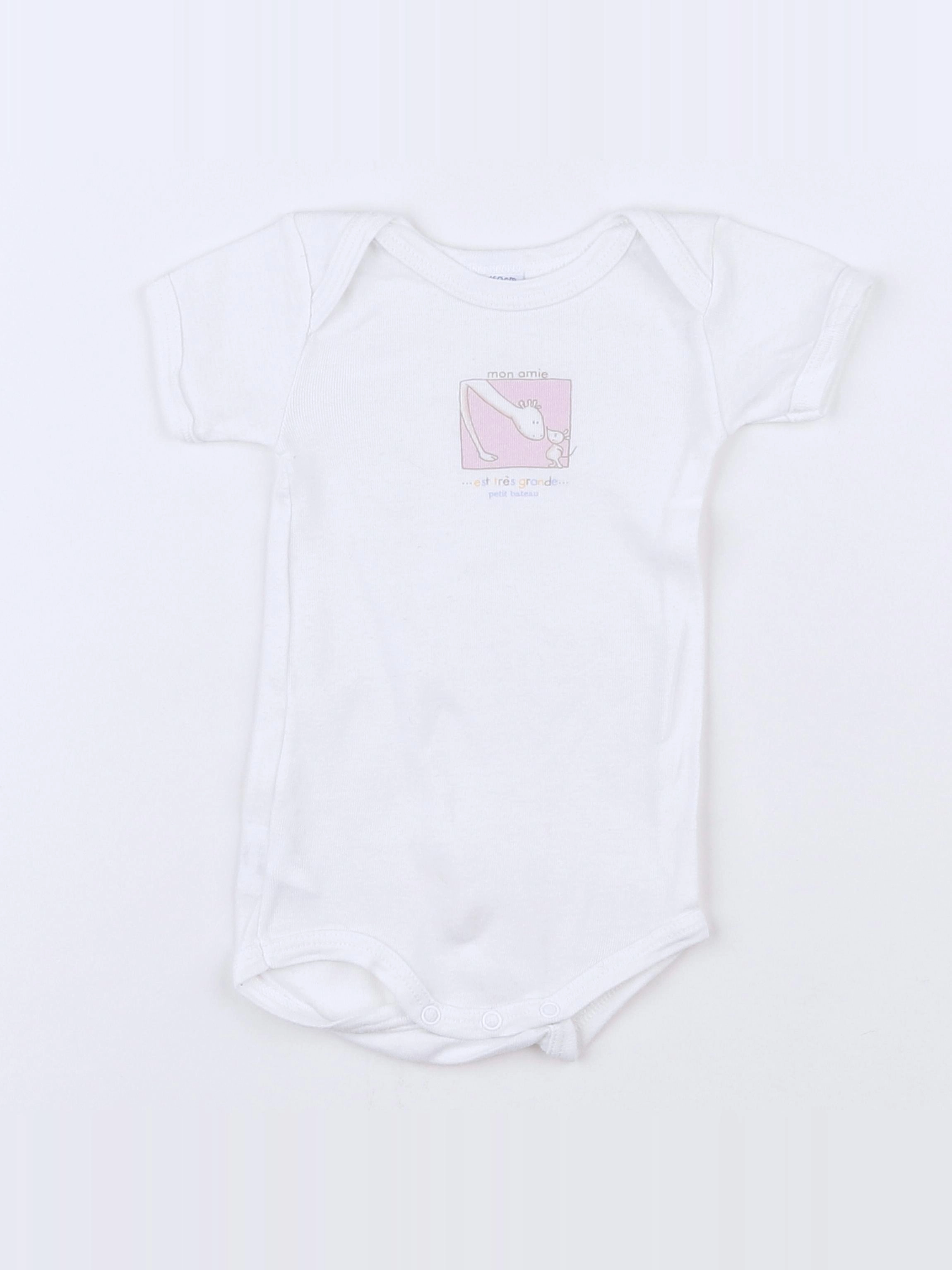 Petit Bateau - body blanc - 3 mois