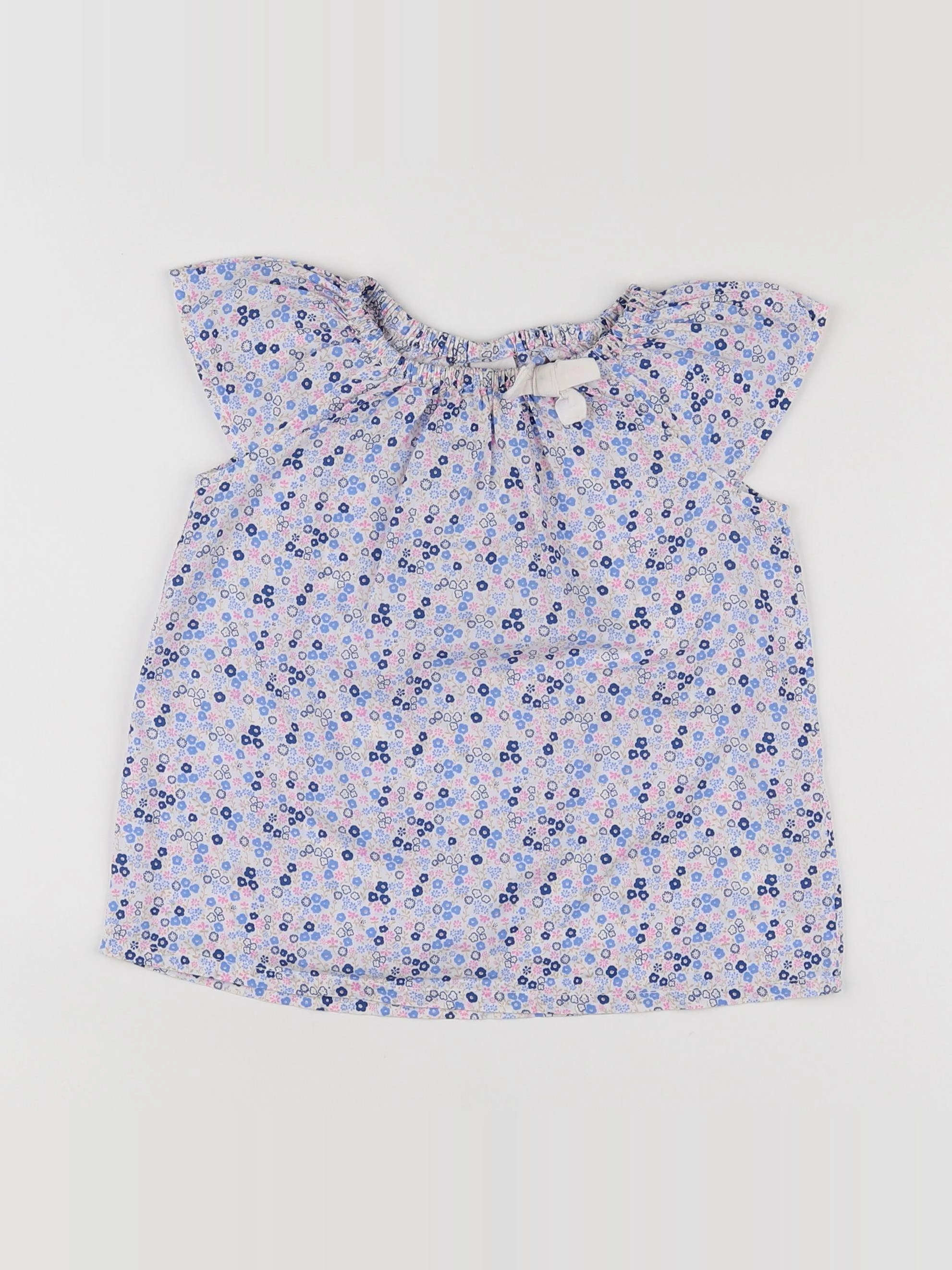 H&M - blouse bleu - 12/18 mois