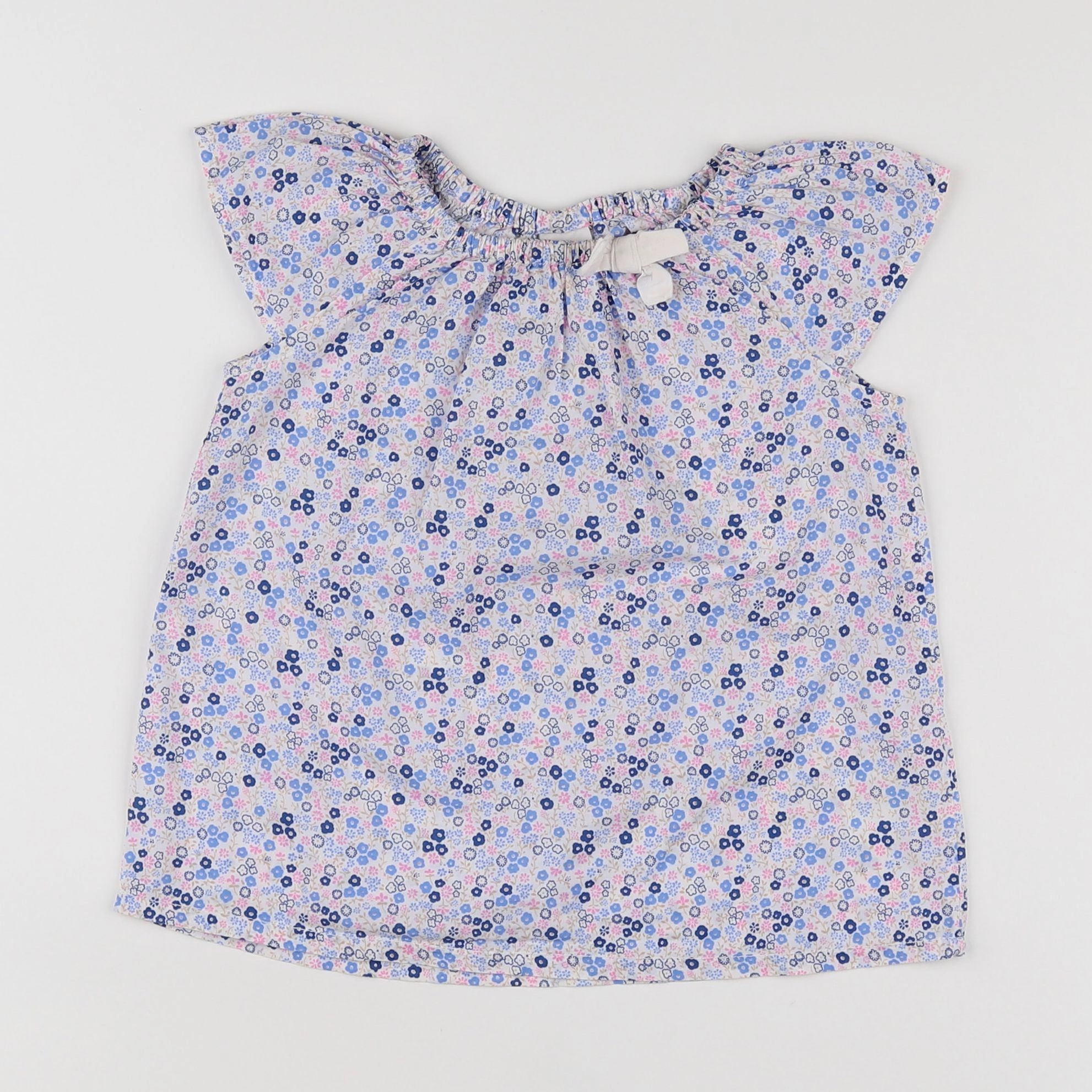 H&M - blouse bleu - 12/18 mois