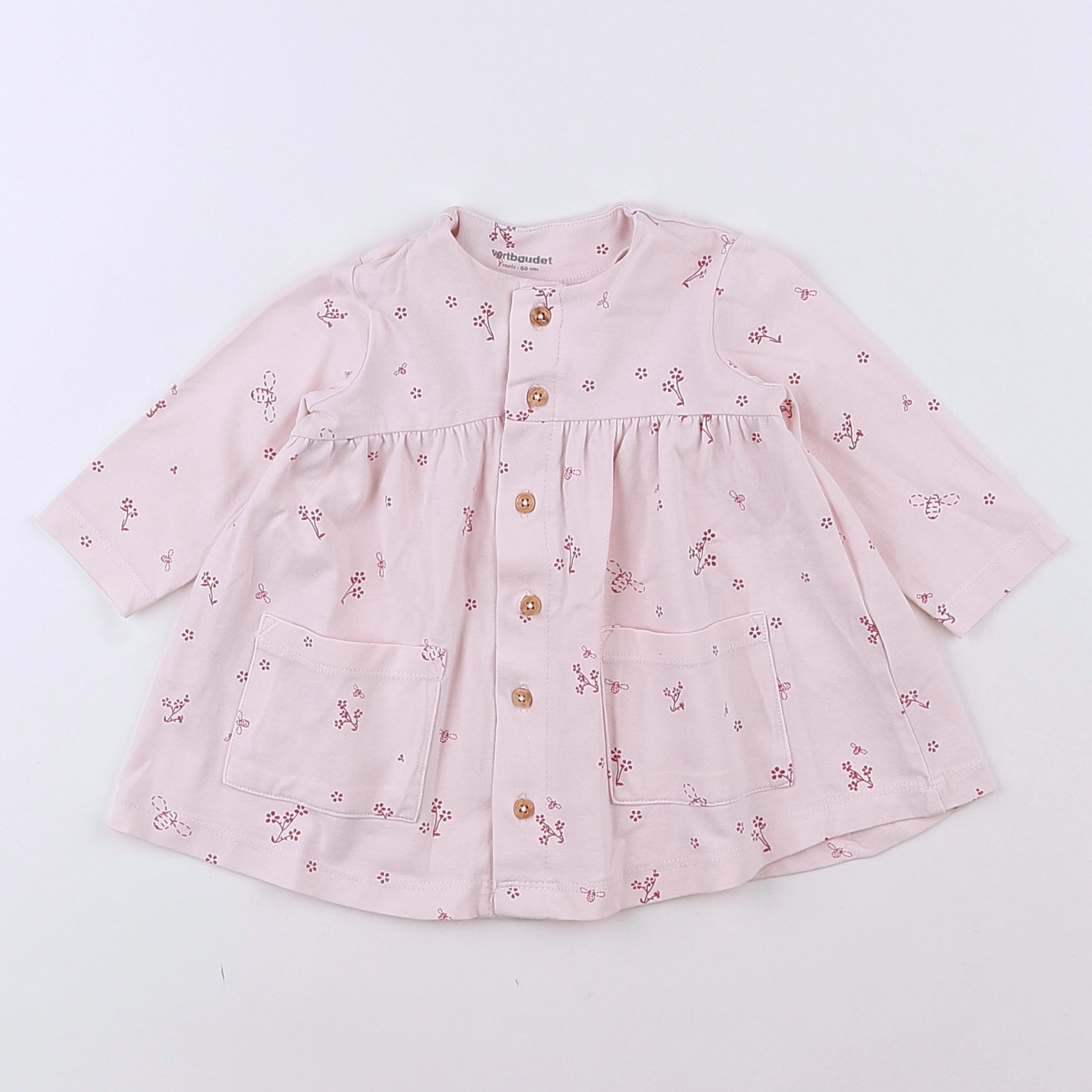 Vertbaudet - robe rose - 3 mois