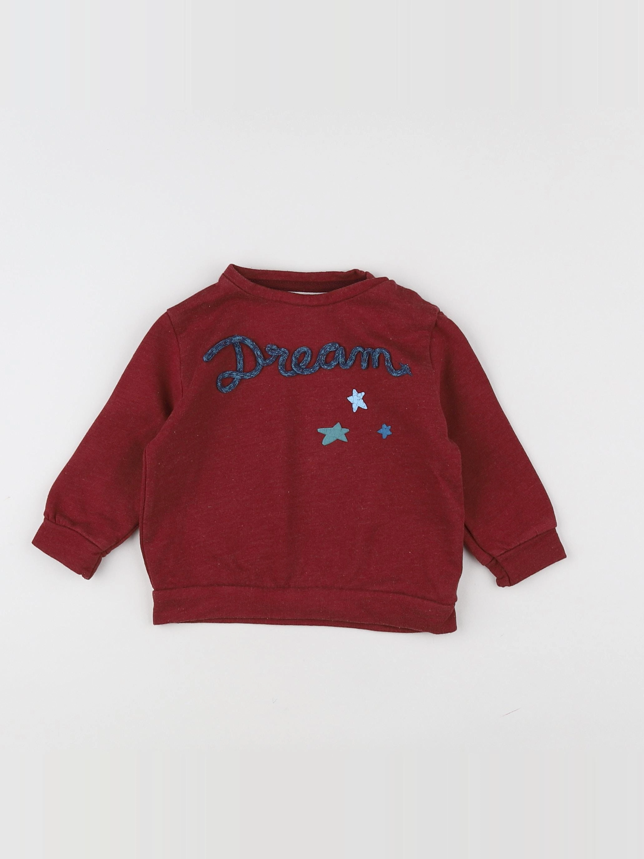 Zara - sweat rouge - 3/6 mois