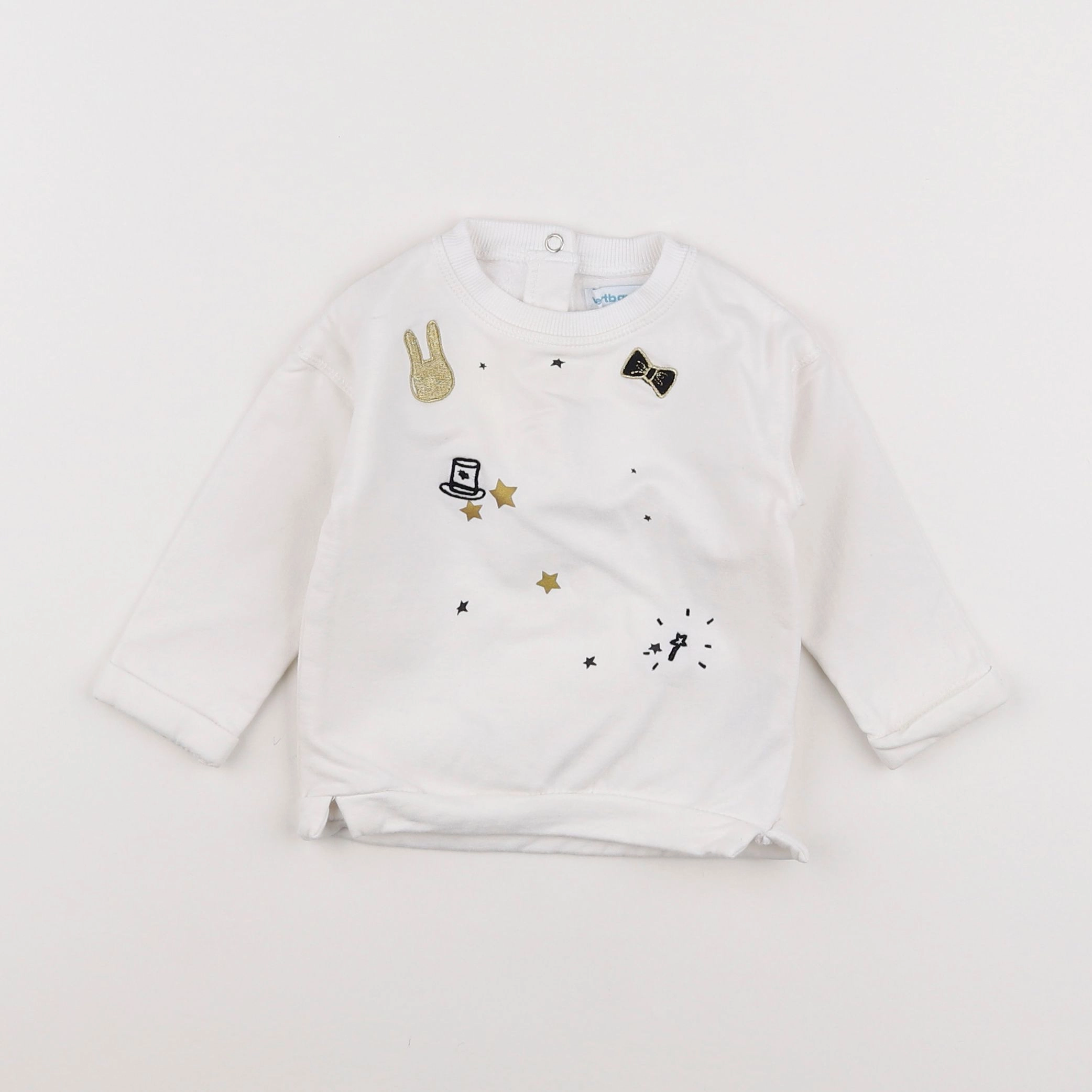 Vertbaudet - sweat blanc - 6 mois