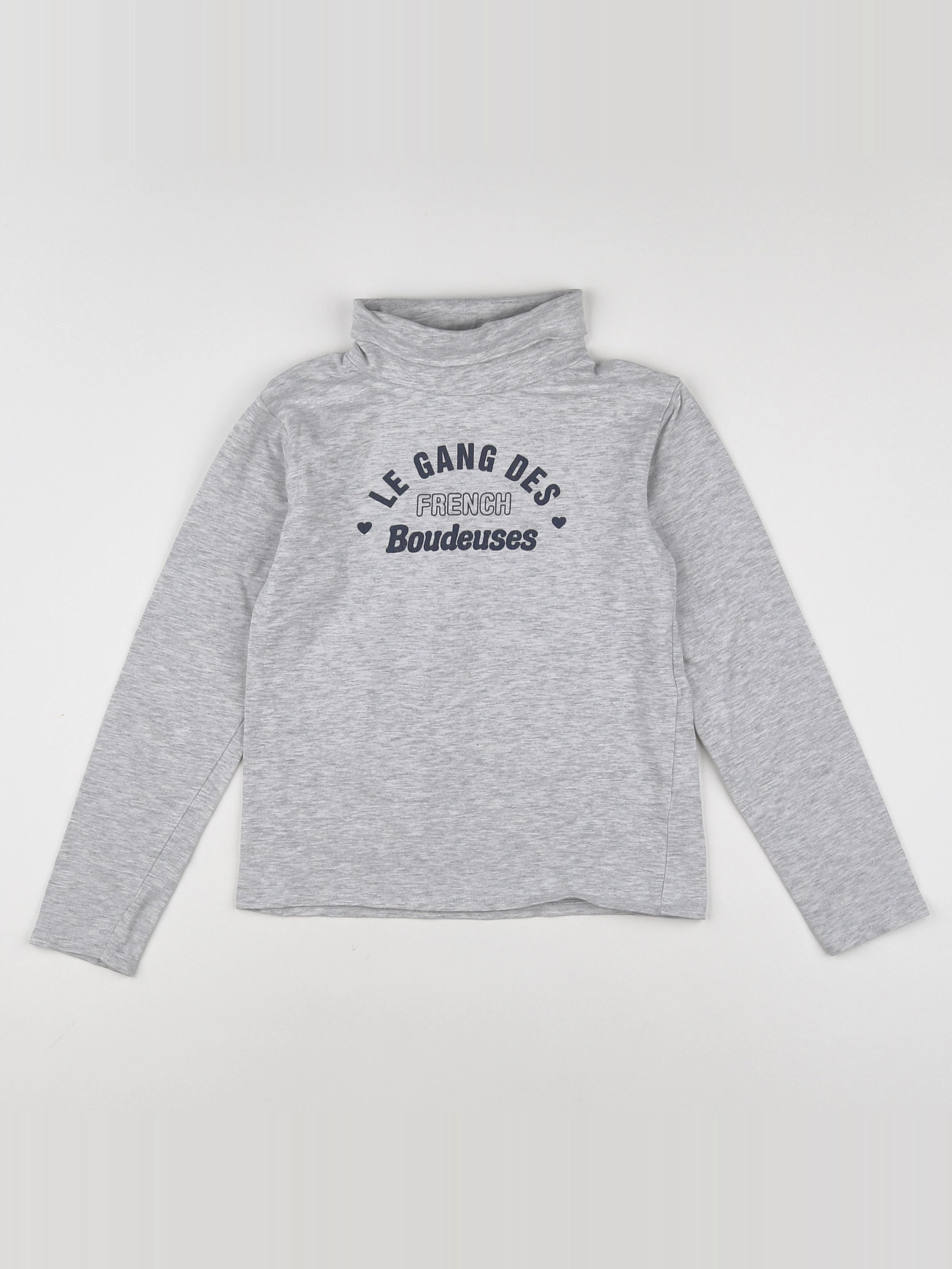 Vertbaudet - sous-pull gris - 8 ans