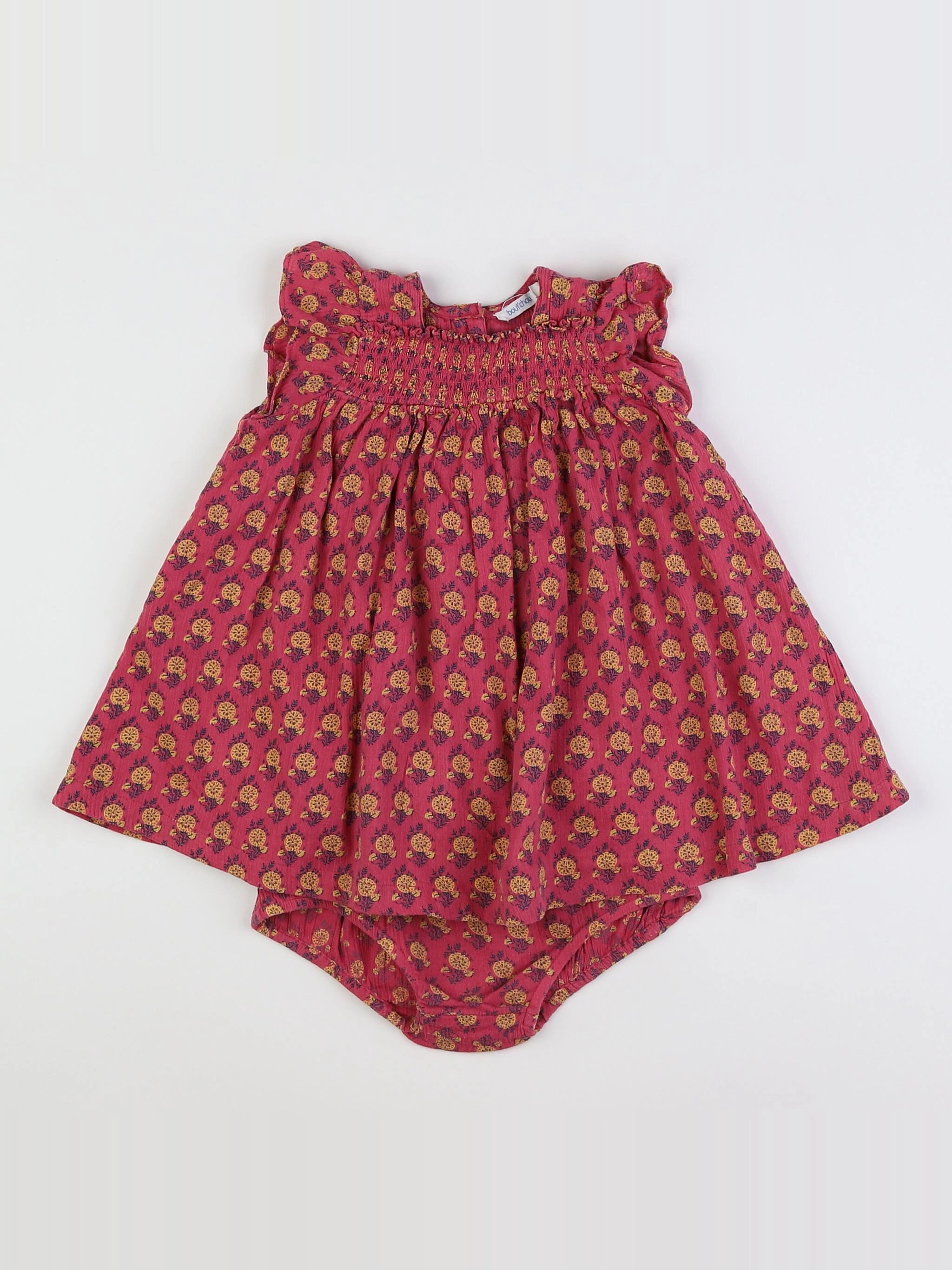 Boutchou - robe rose, jaune - 6 mois