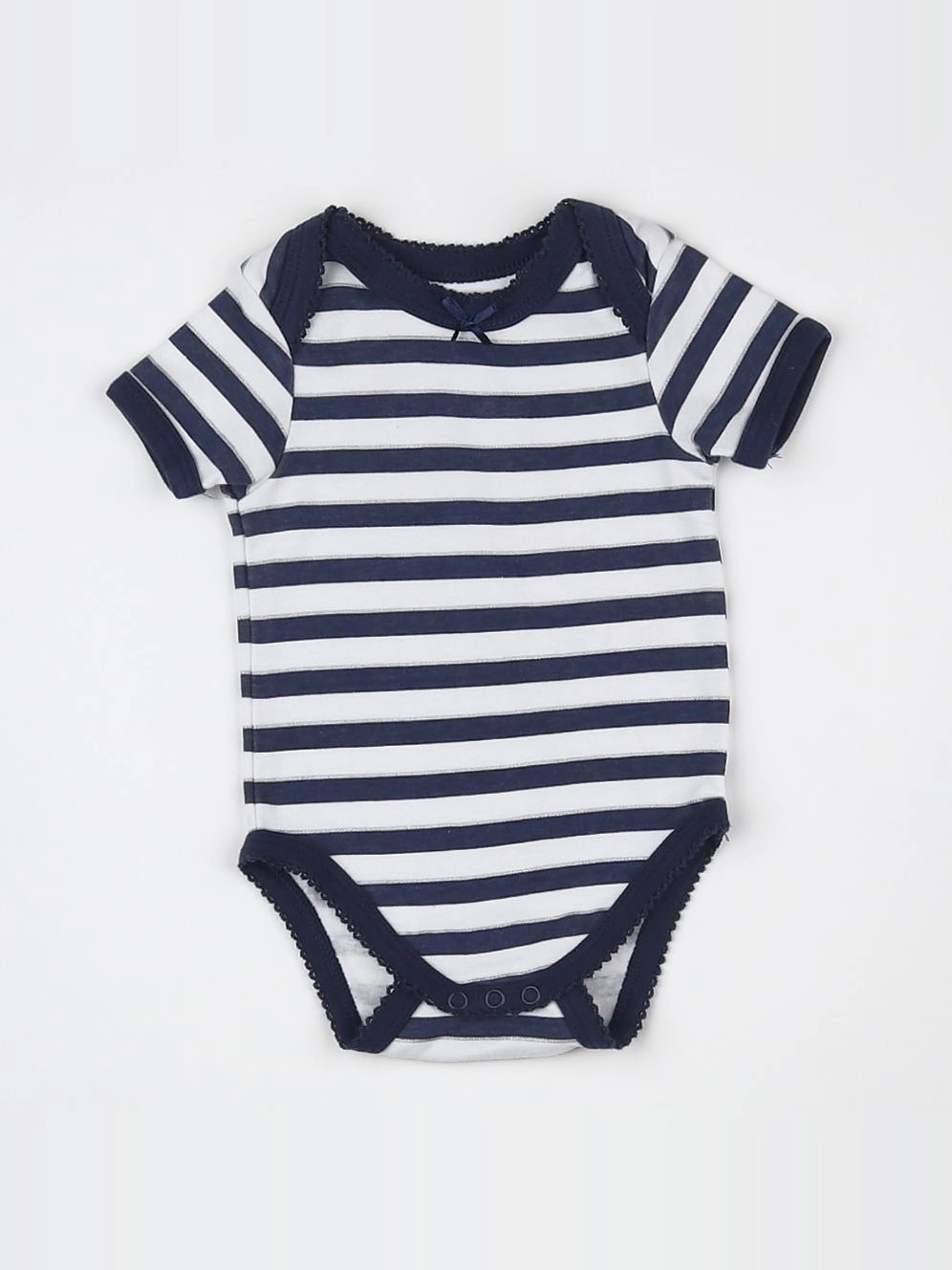 Vertbaudet - body bleu, blanc - 3 mois
