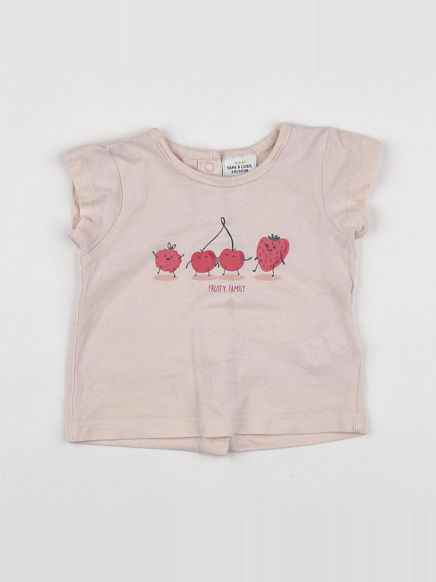Tape à l'oeil - tee-shirt rose - 3 mois
