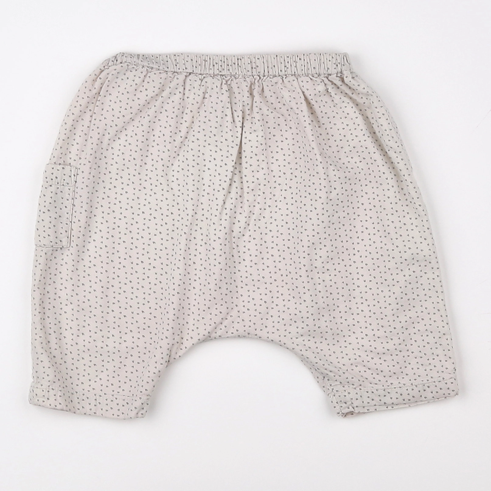 Boutchou - sarouel doublé blanc, gris - 3 mois