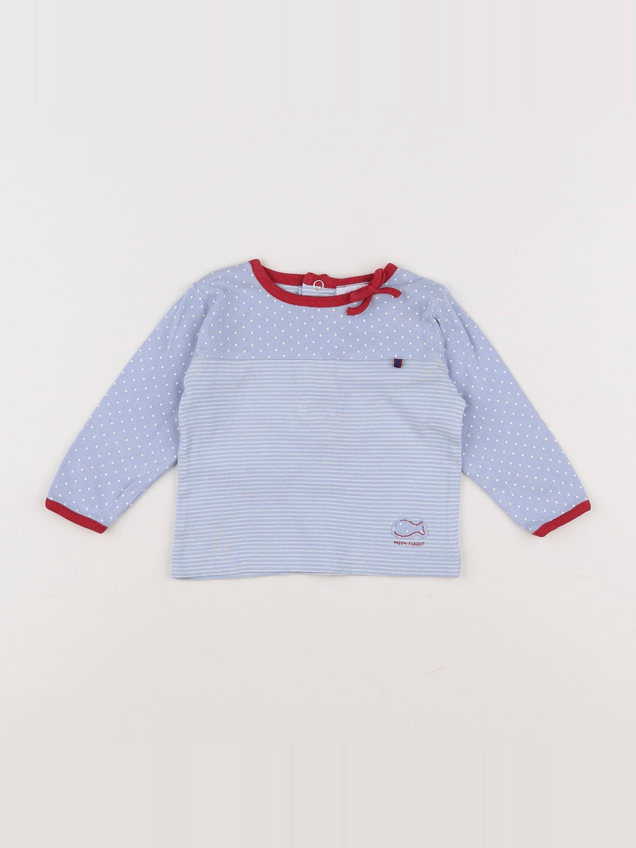 Jacadi - tee-shirt bleu, rouge - 6 mois