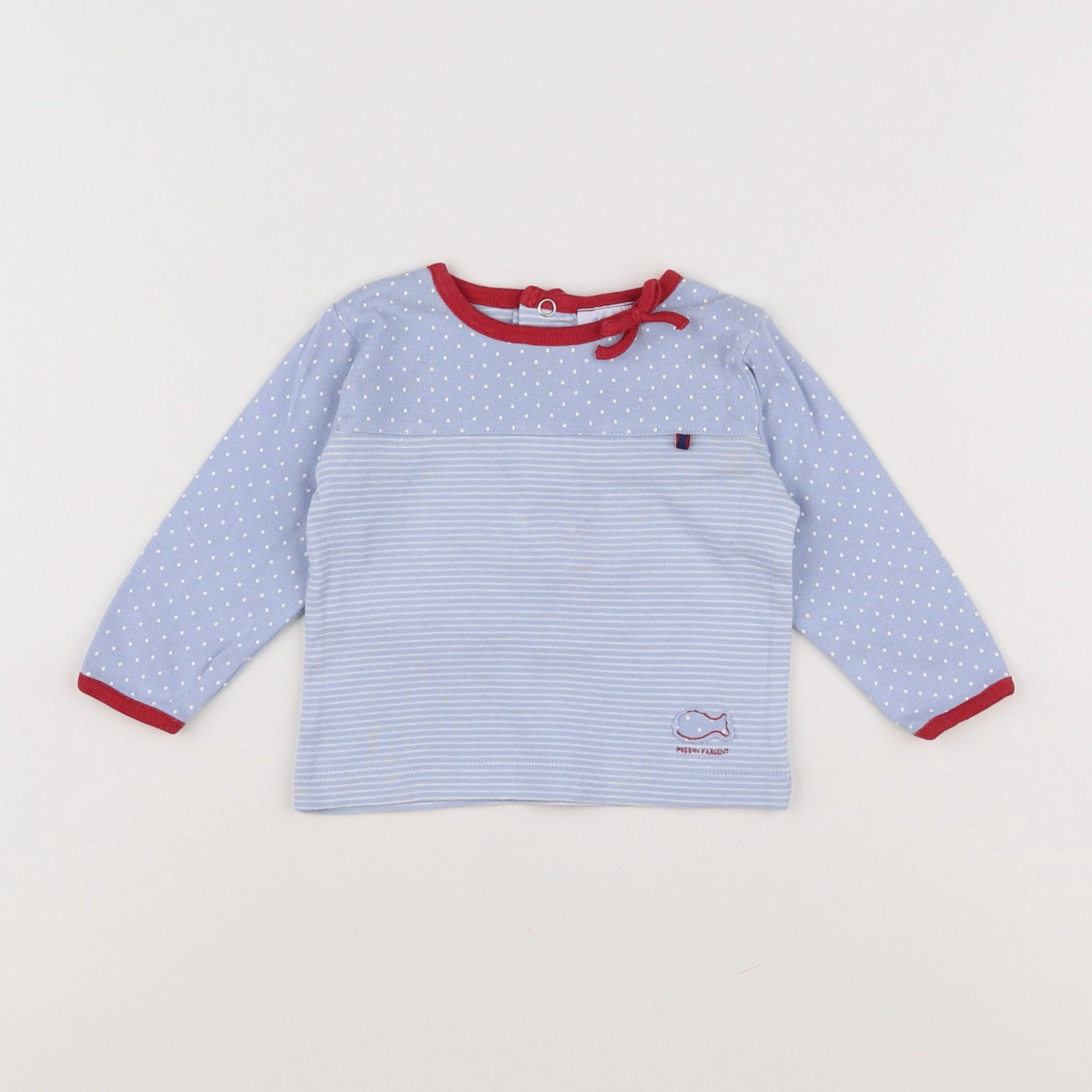 Jacadi - tee-shirt bleu, rouge - 6 mois