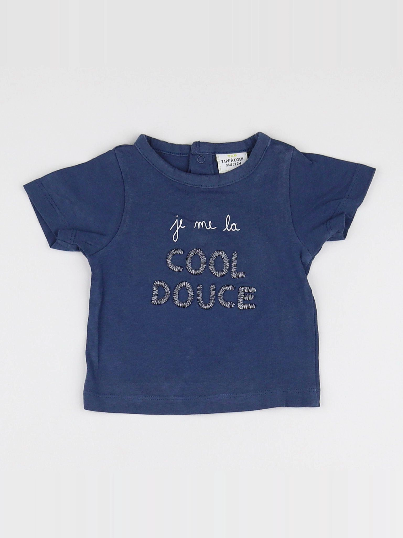 Tape à l'oeil - tee-shirt bleu - 3 mois