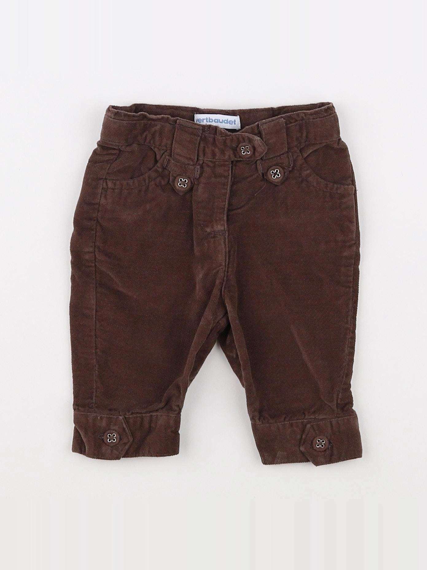 Vertbaudet - pantalon marron - 3 mois
