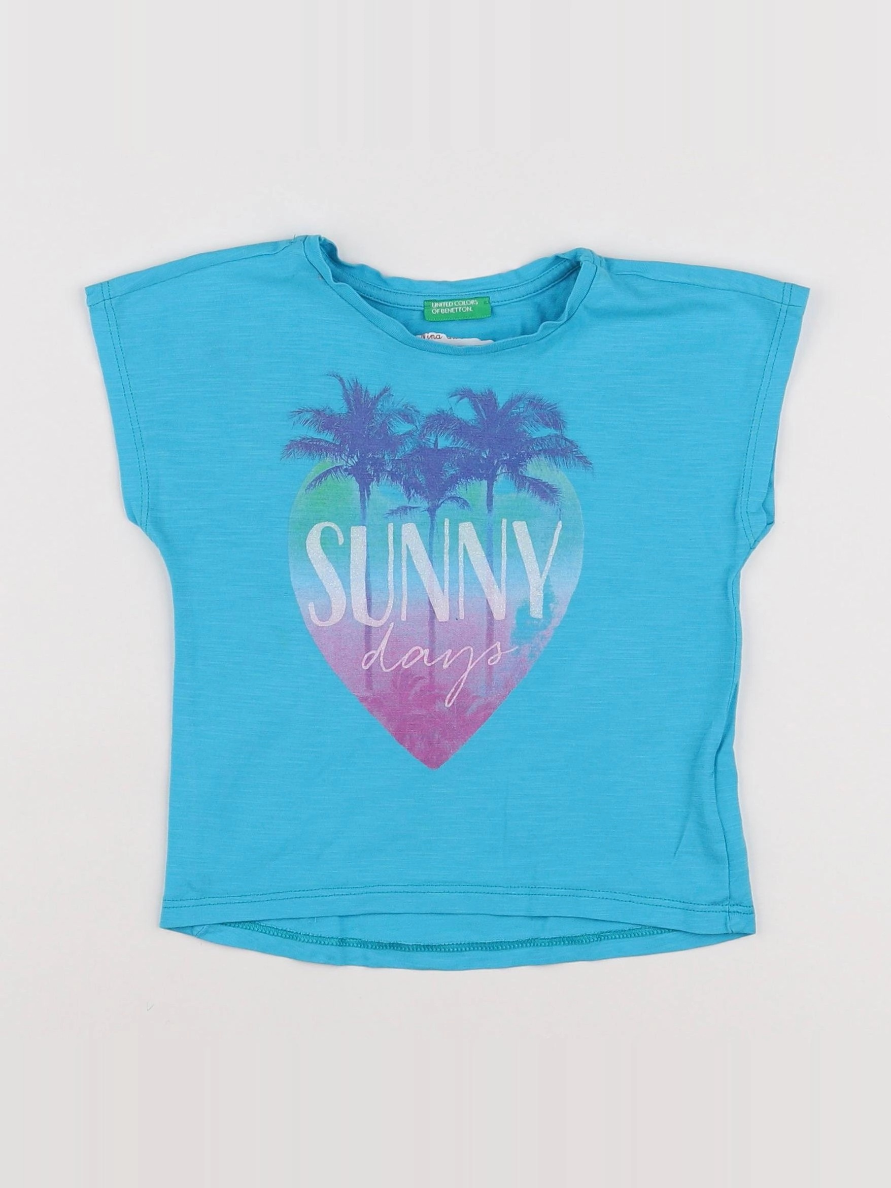 Benetton - tee-shirt bleu - 12 mois