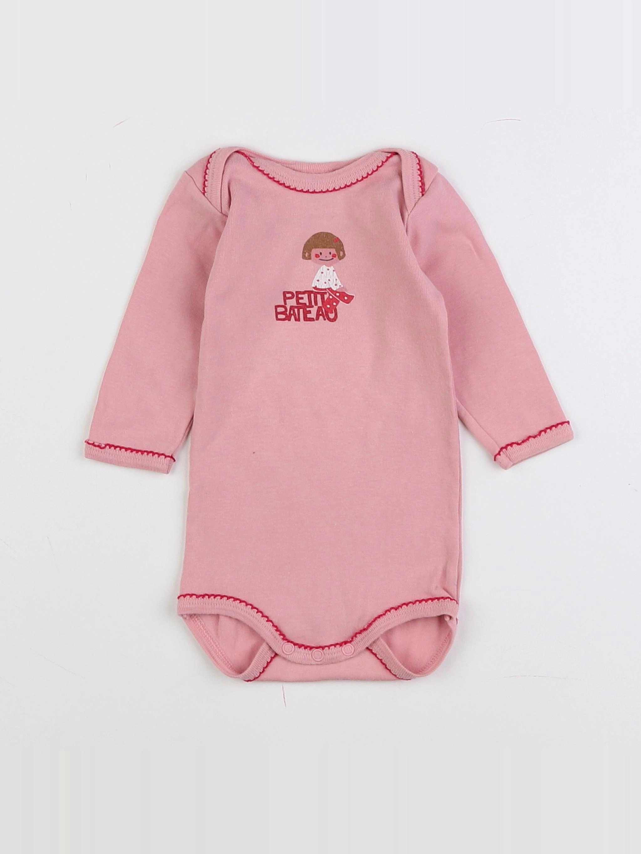 Petit Bateau - body rose - 3 mois