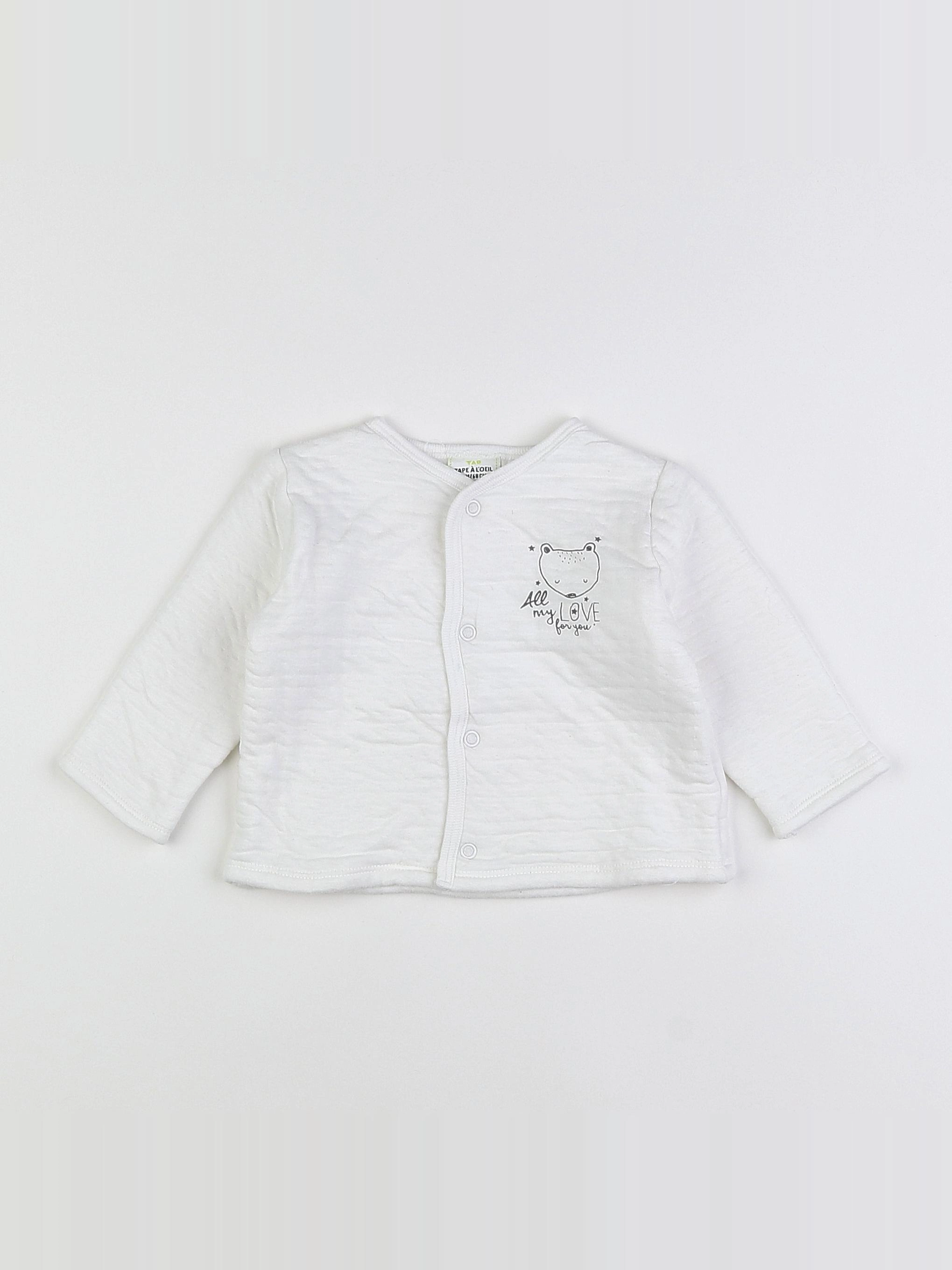 Tape à l'oeil - sweat blanc - 6 mois