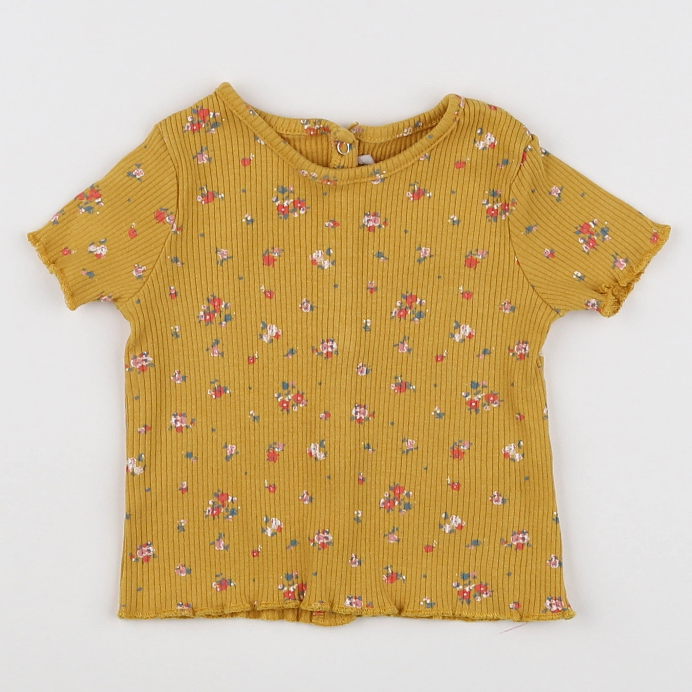 Vertbaudet - tee-shirt jaune, rose - 6 mois