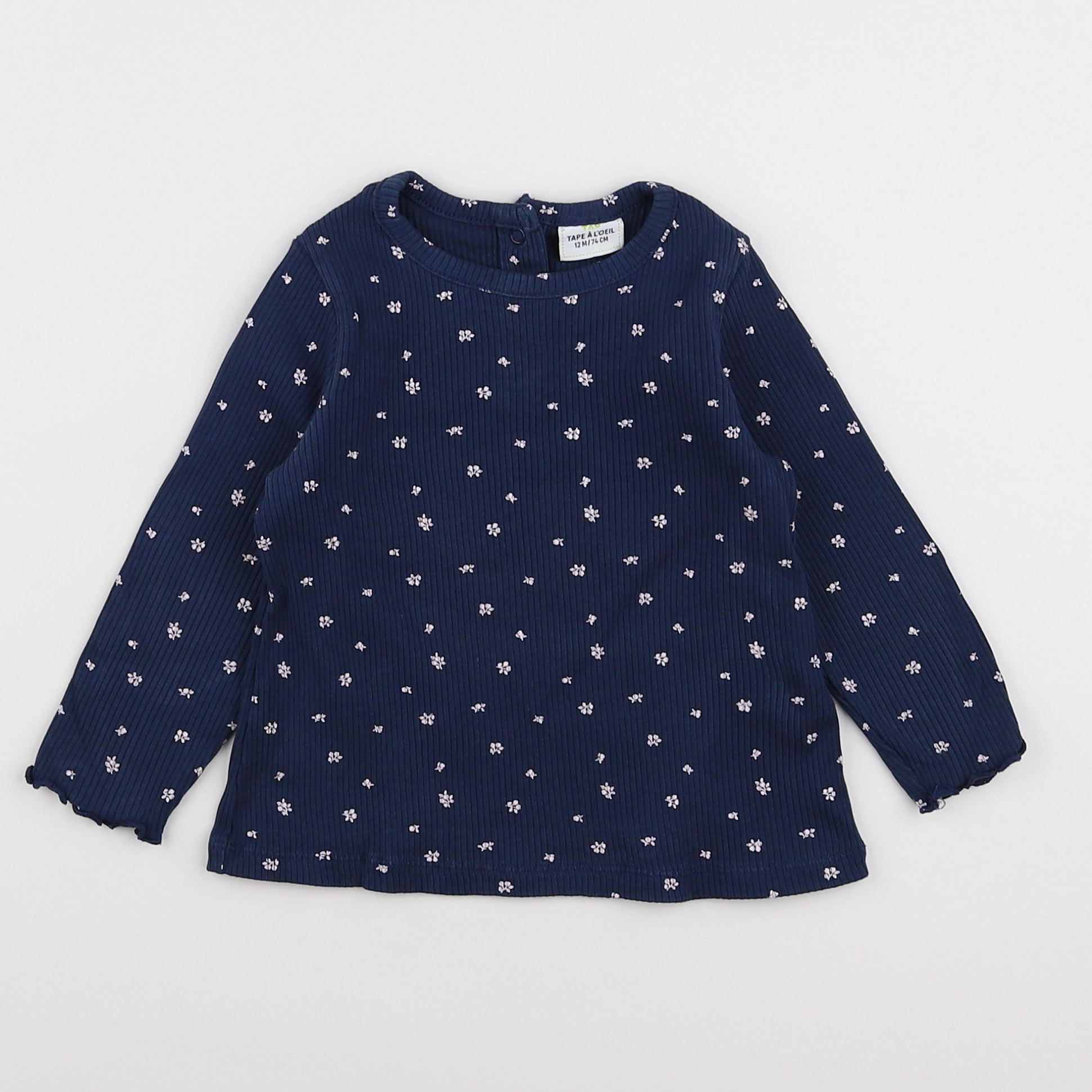 Tape à l'oeil - tee-shirt bleu, rose - 12 mois