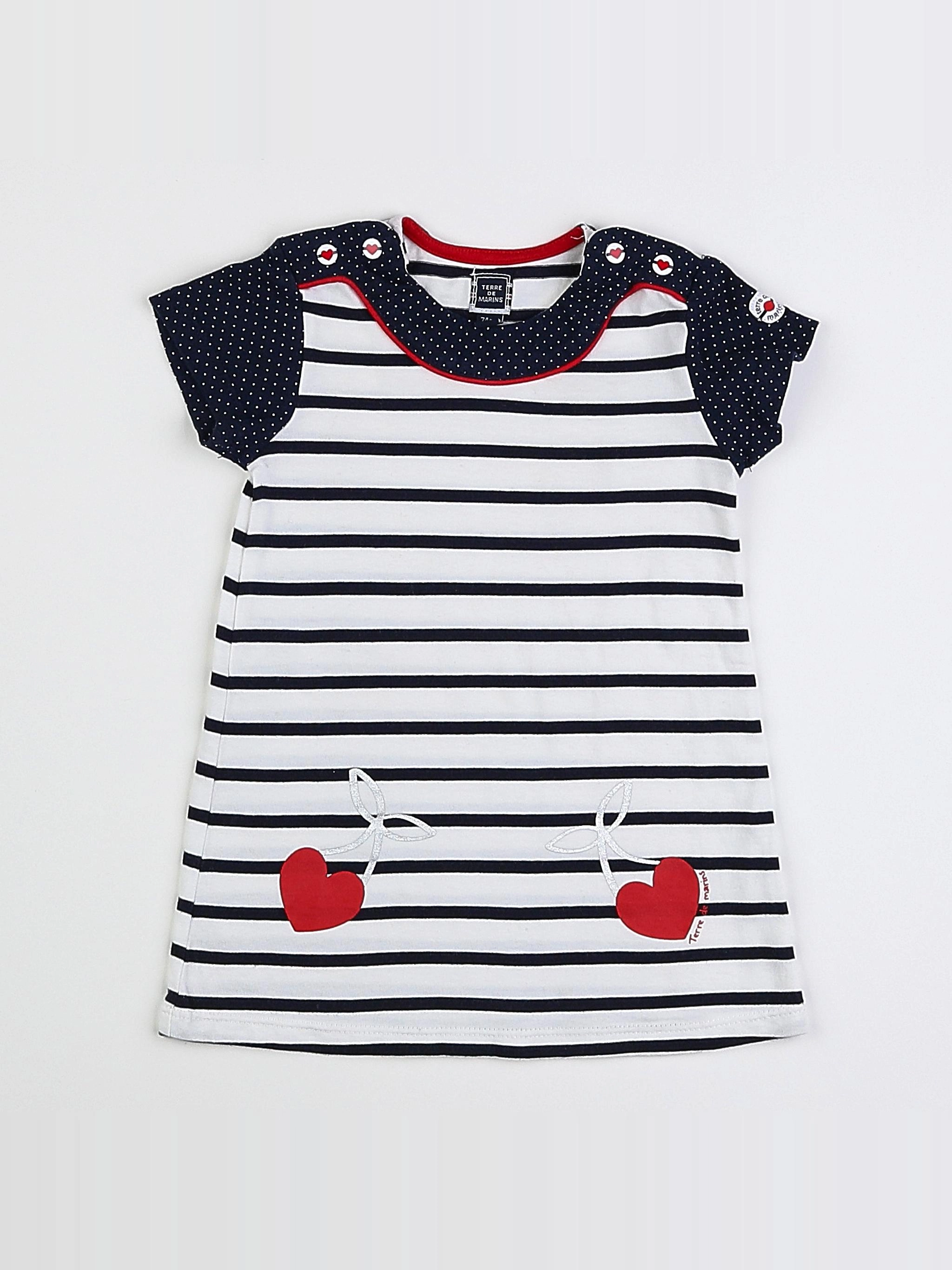 Terre de marins - robe blanc, bleu - 12 mois