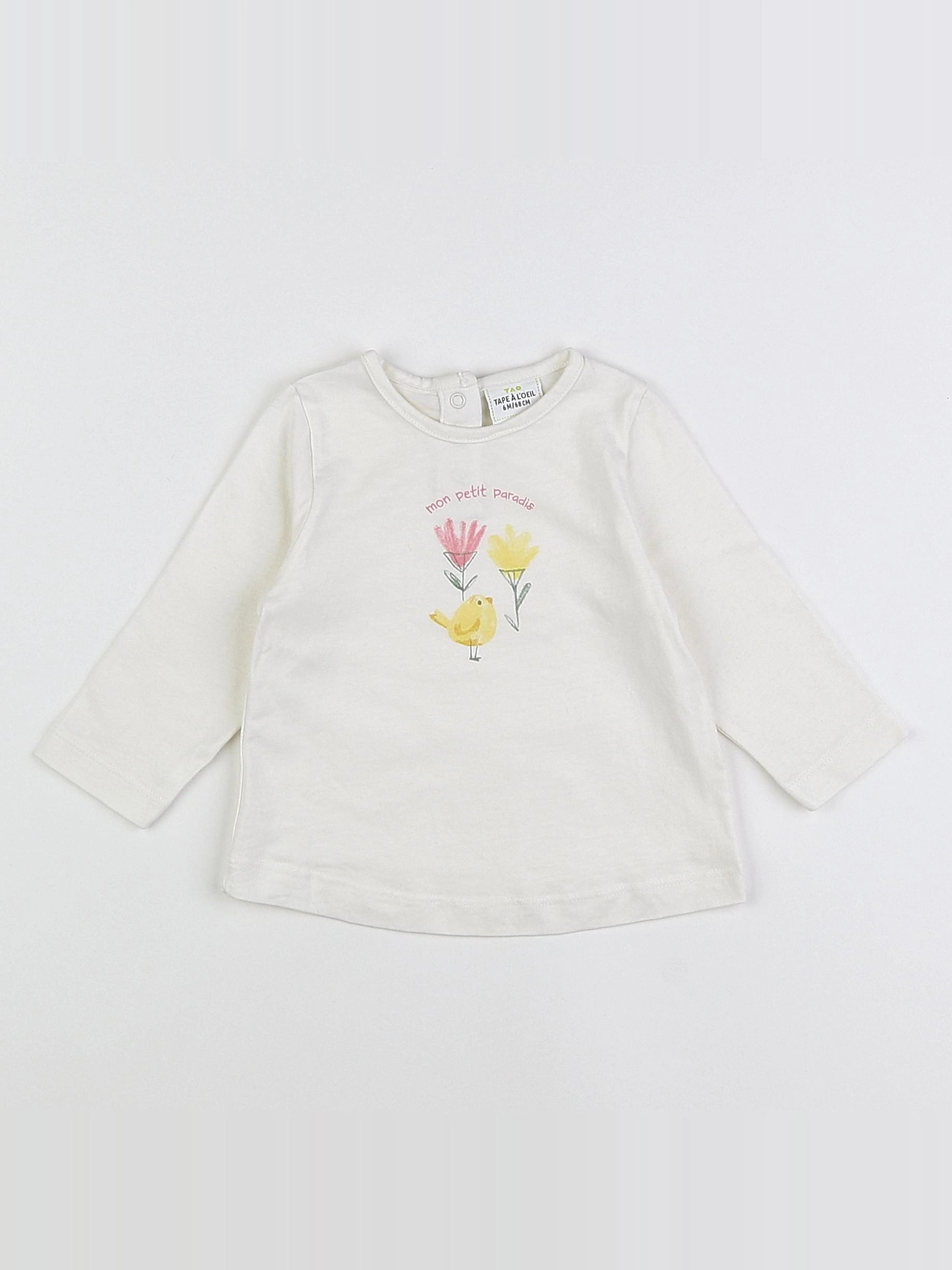 Tape à l'oeil - tee-shirt blanc - 6 mois