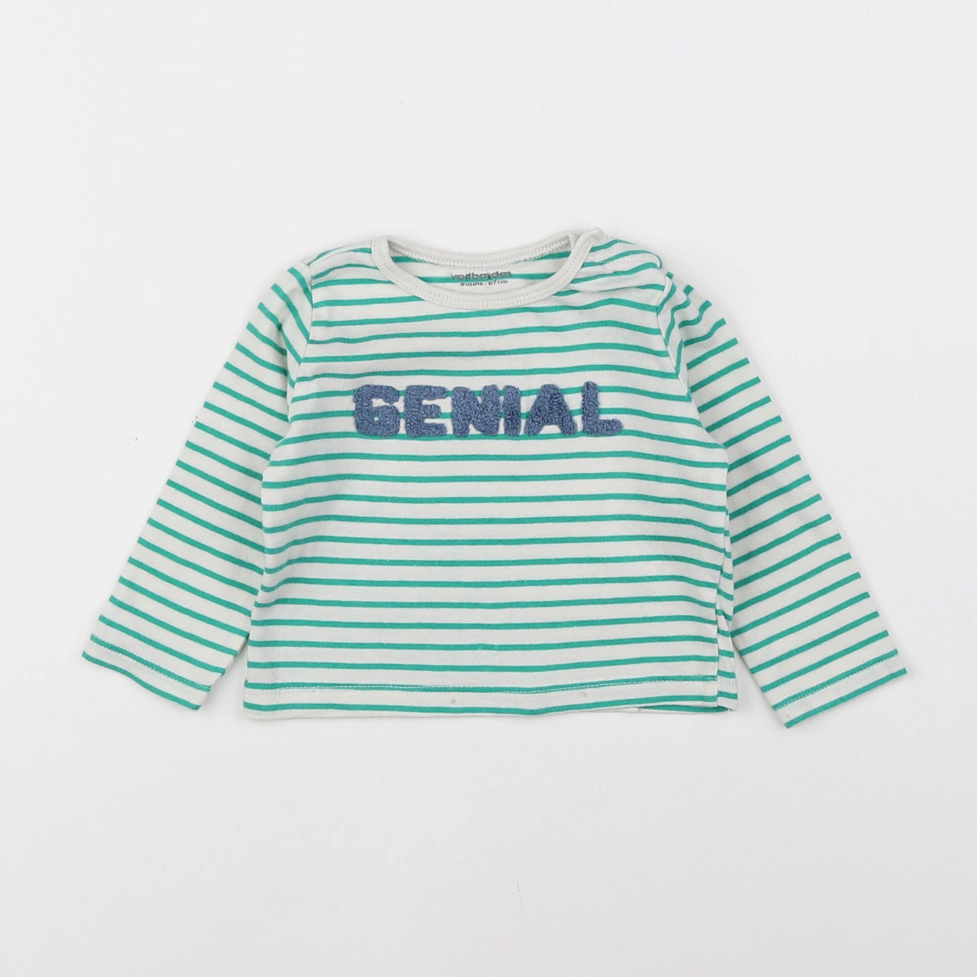 Vertbaudet - tee-shirt vert - 6 mois
