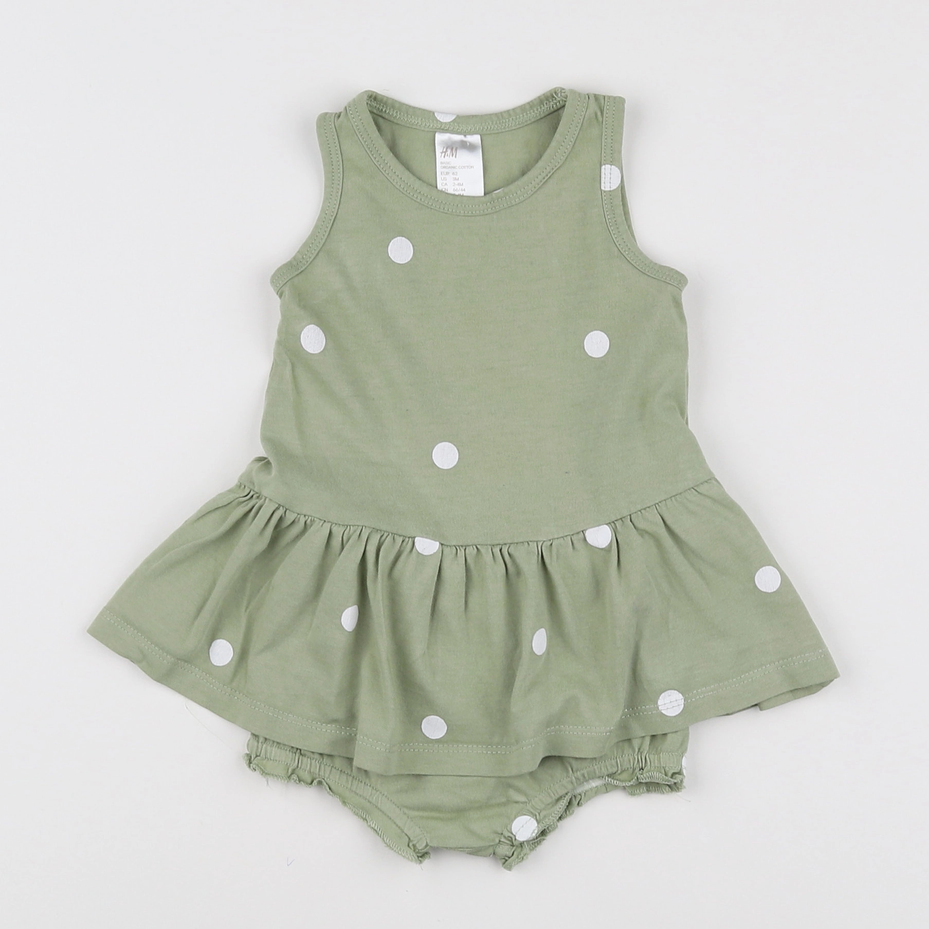 H&M - robe vert - 3/6 mois