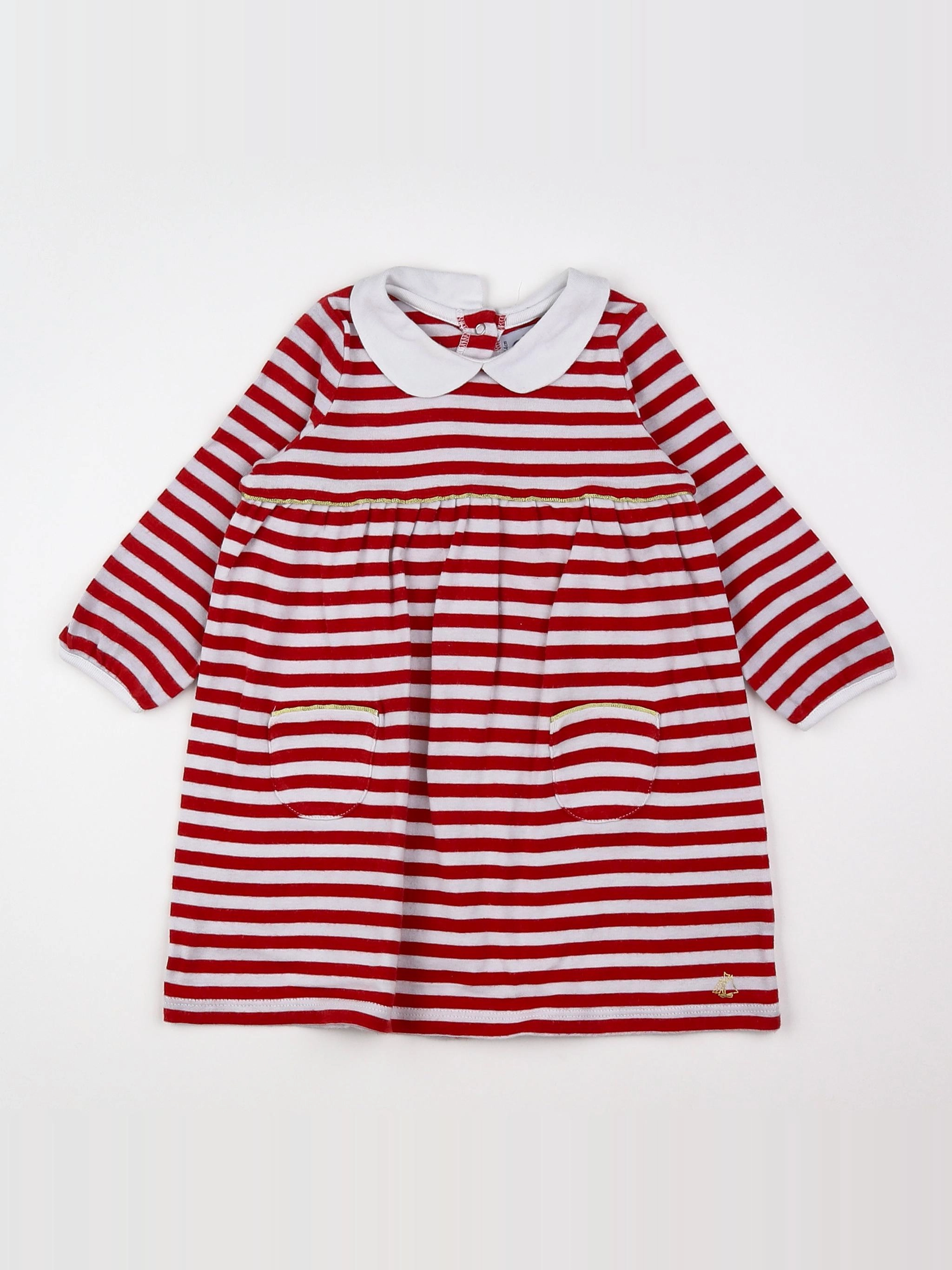 Petit Bateau - robe rouge - 12 mois