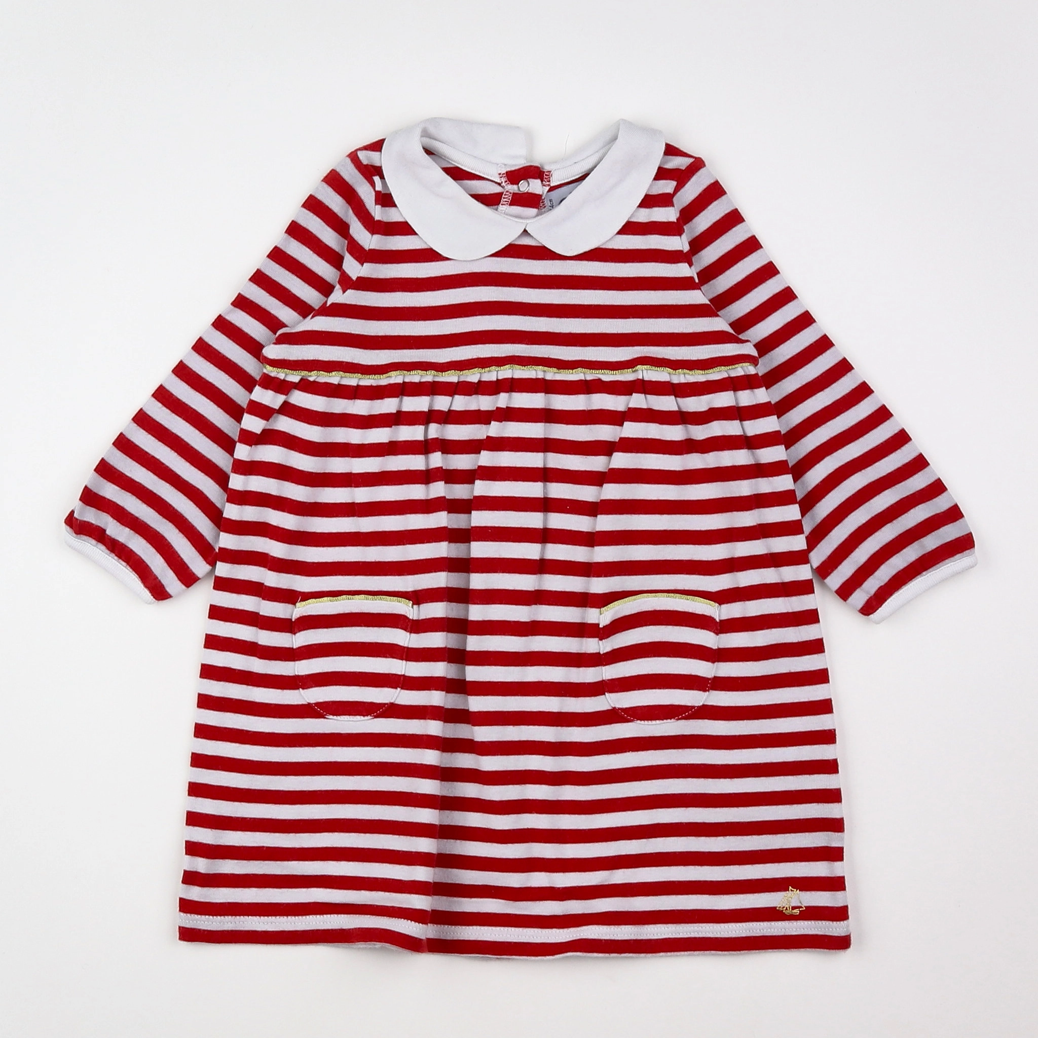 Petit Bateau - robe rouge - 12 mois