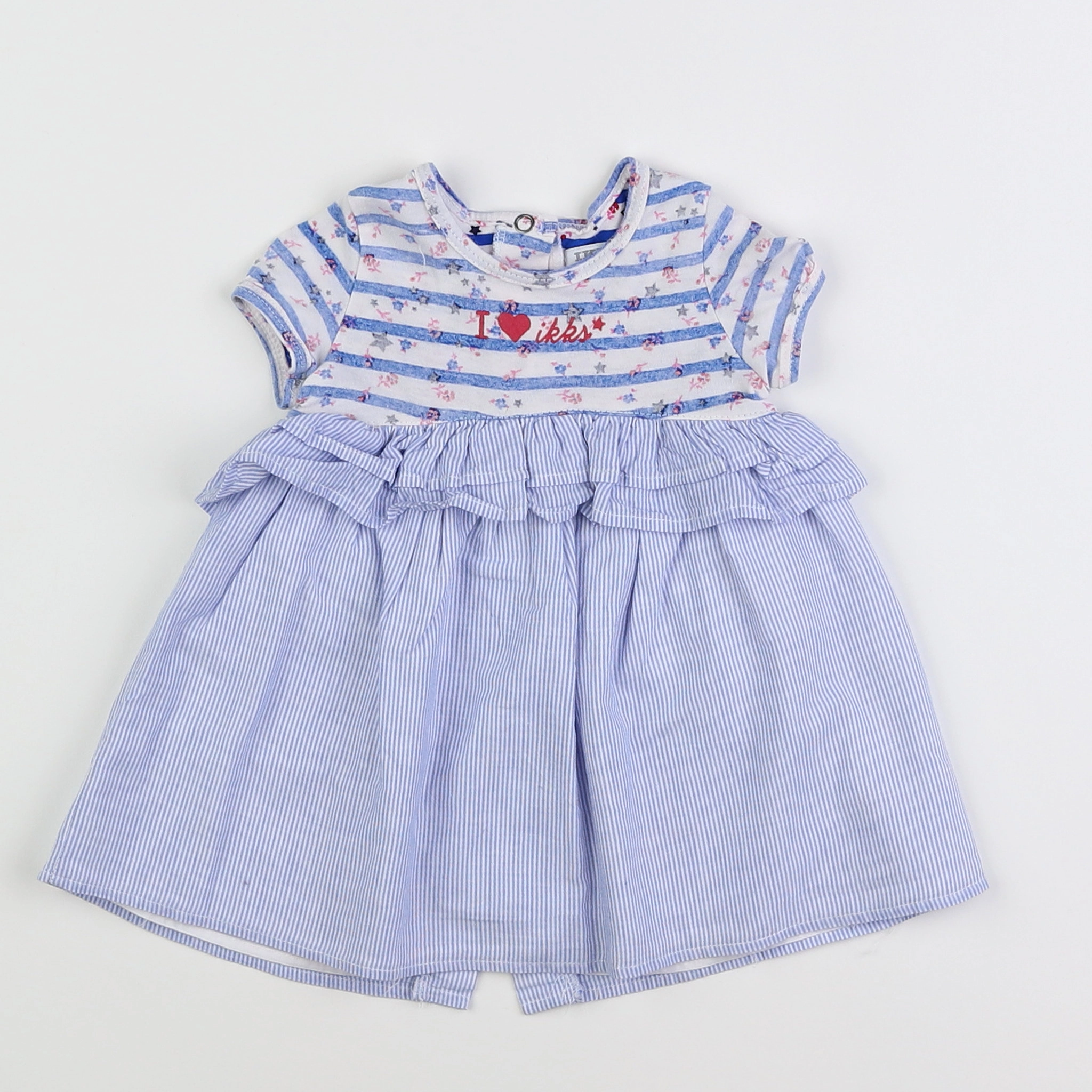 IKKS - robe blanc, bleu - 6 mois