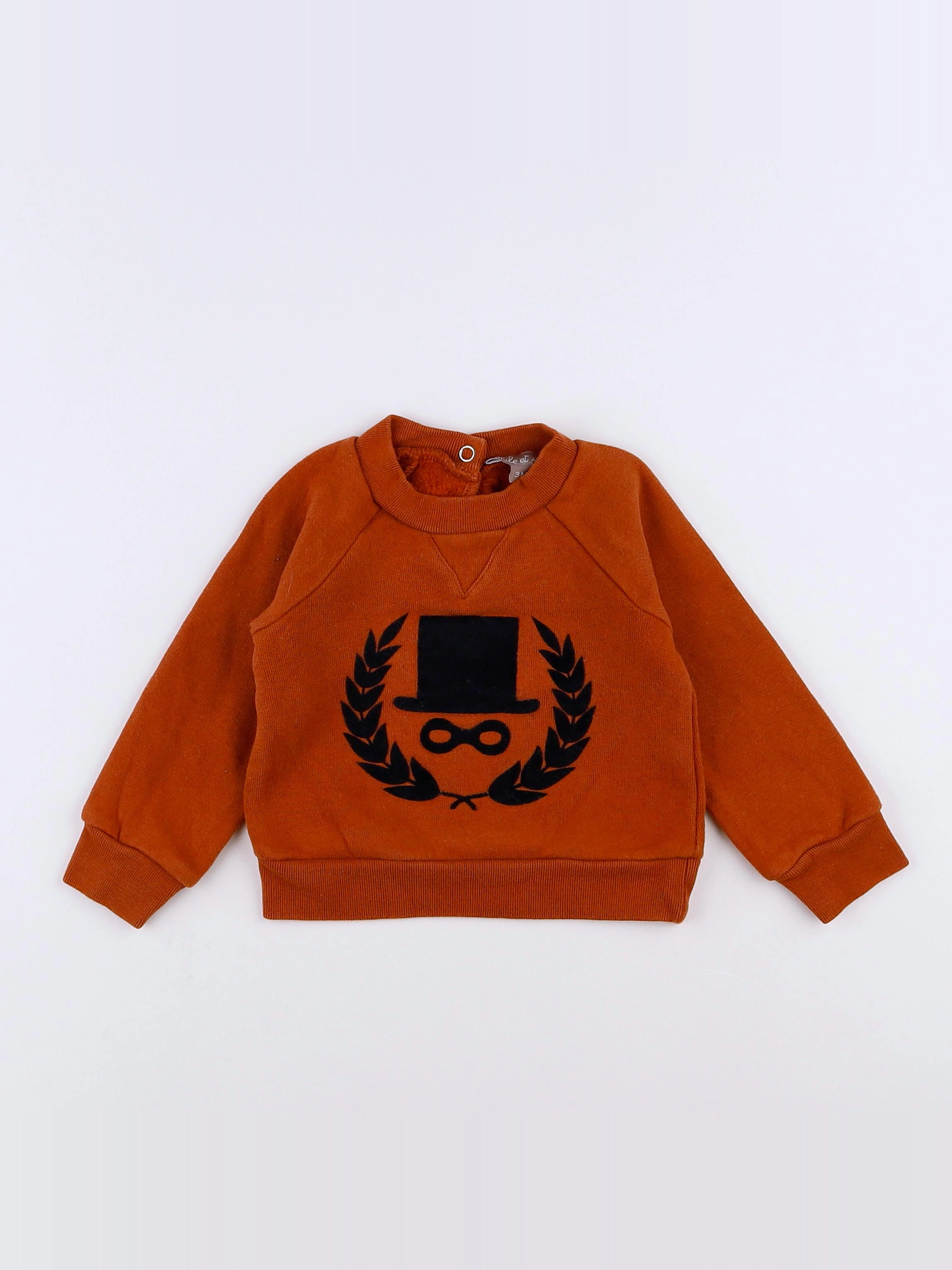 Emile et Ida - sweat marron - 3 mois