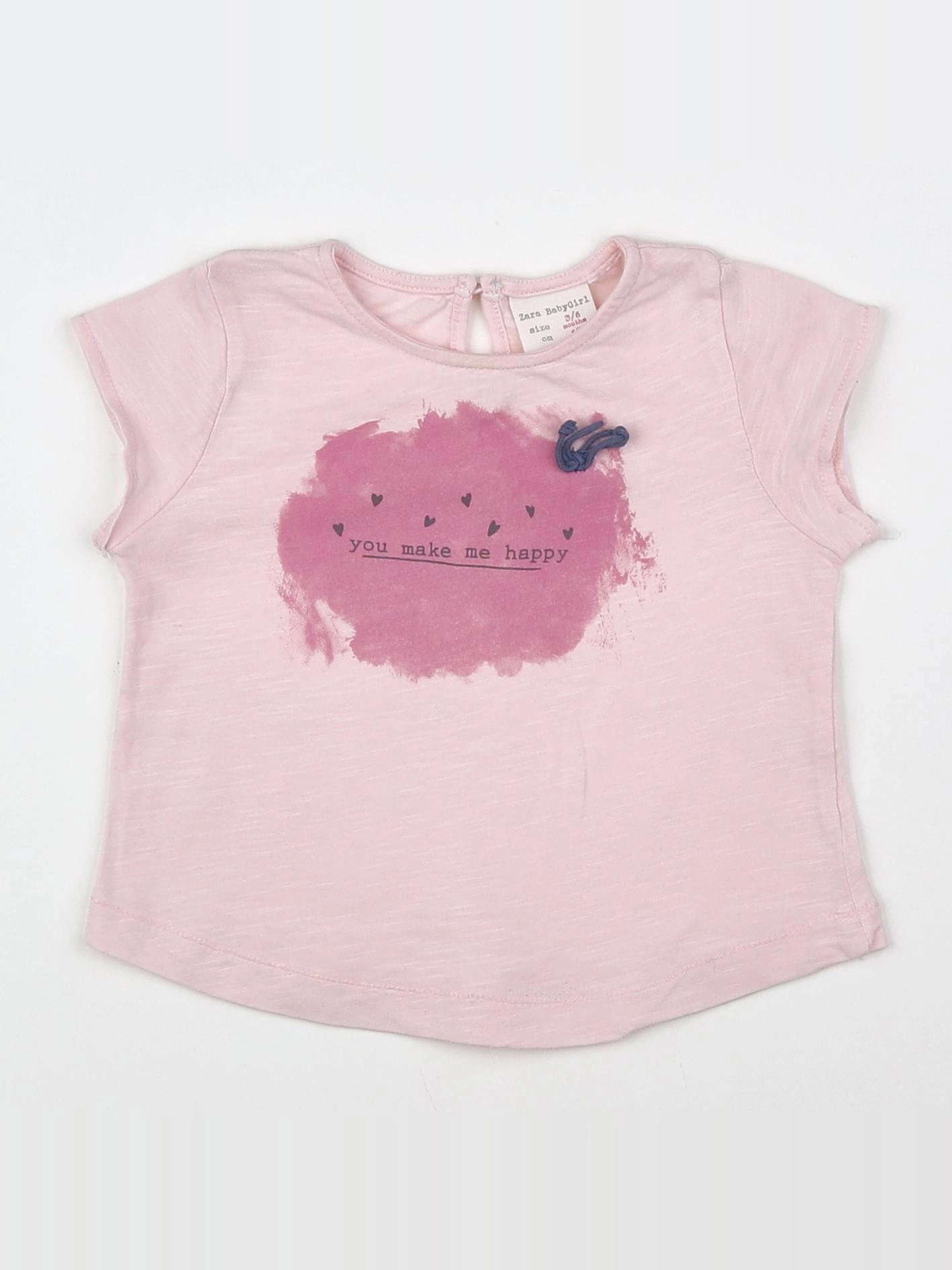 Zara - tee-shirt rose - 3/6 mois